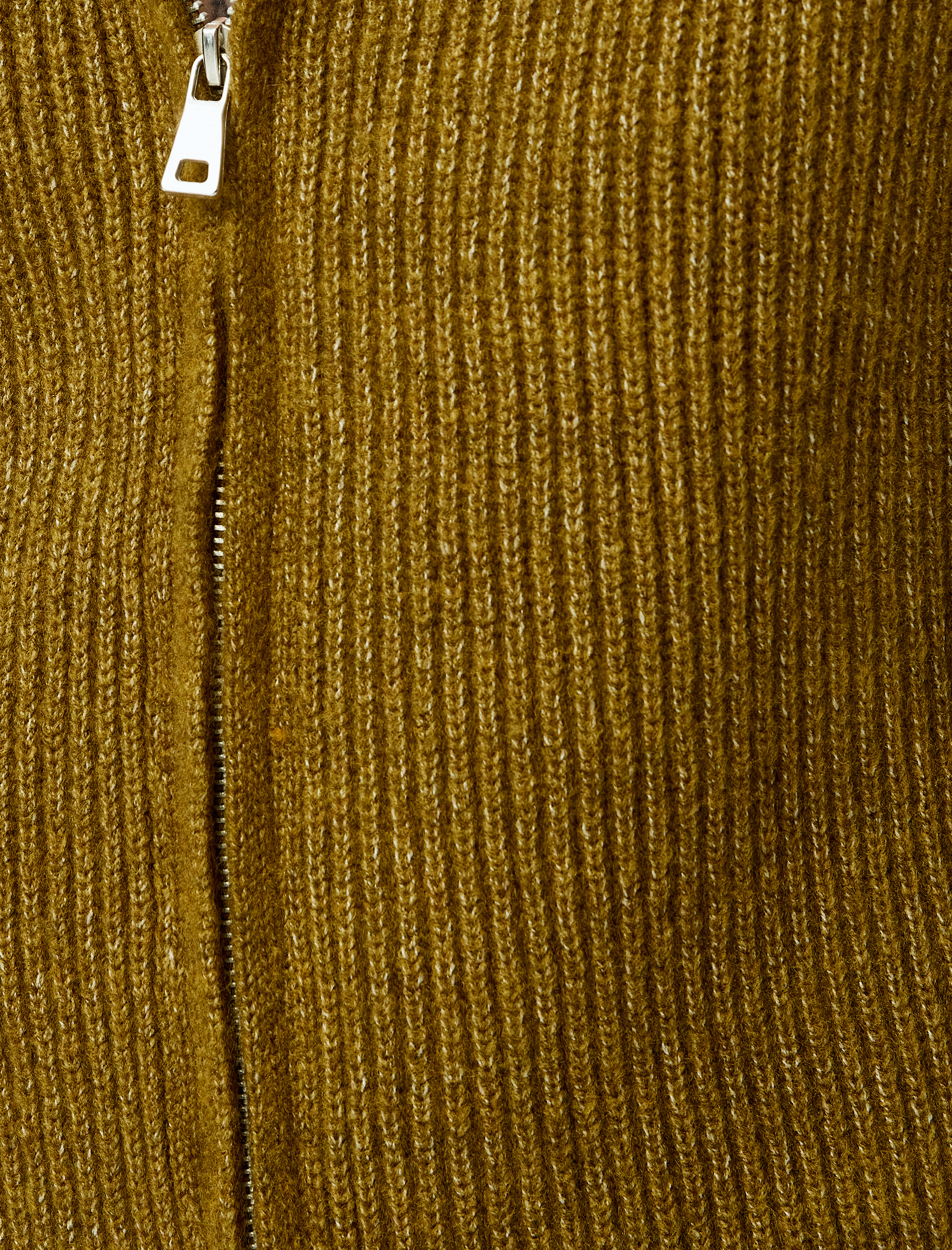   Dik Yaka Fermuarlı Uzun Kollu Triko Hırka