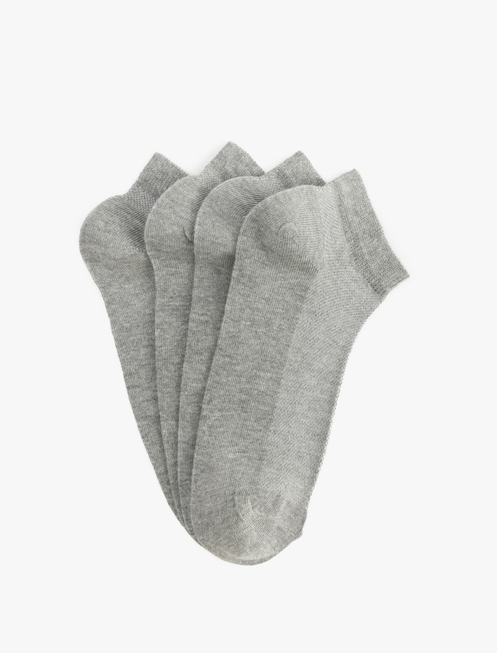 Erkek Pamuk Karışımlı 4'lü Patik Çorap Seti