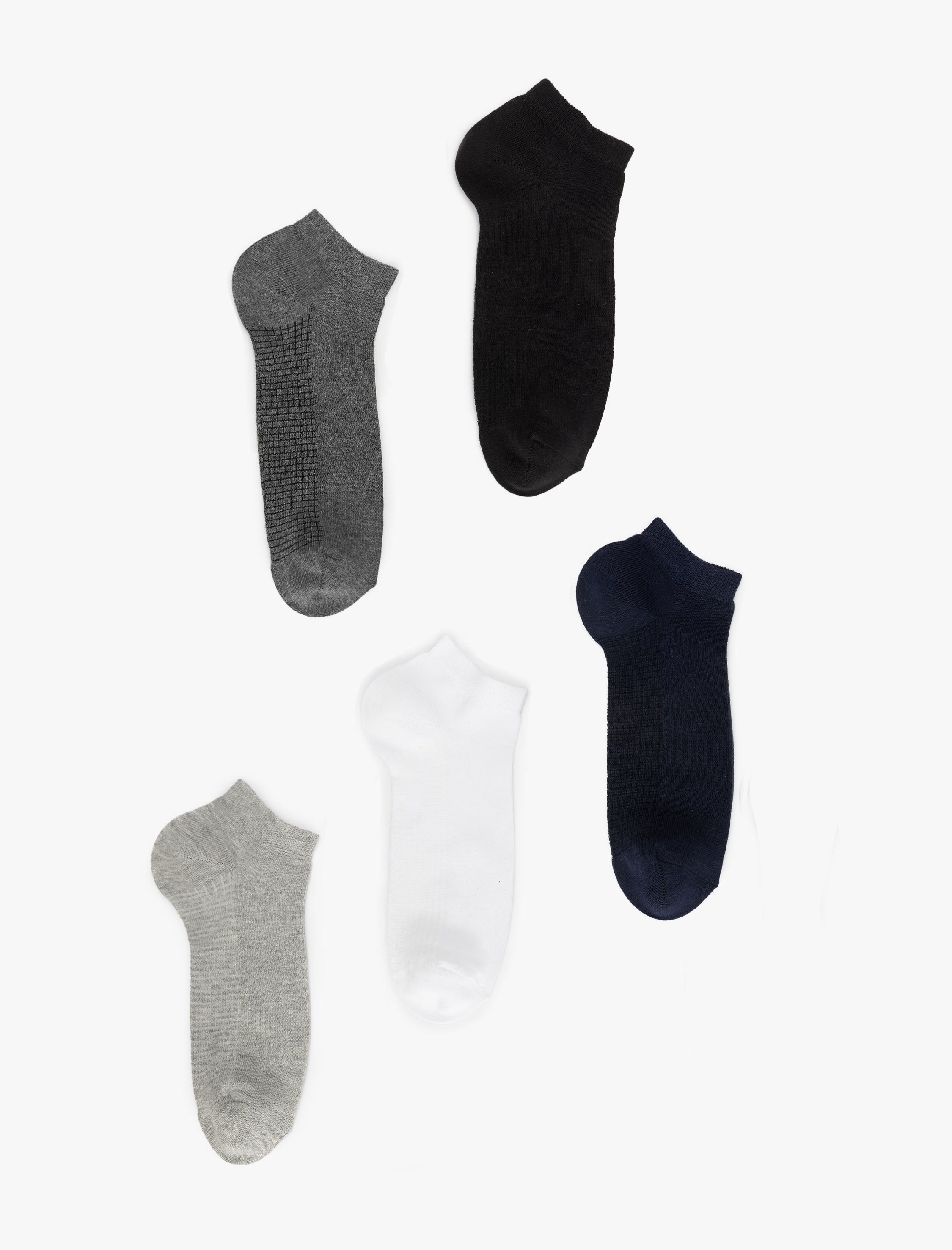  Erkek Pamuklu 5'li Patik Çorap Seti