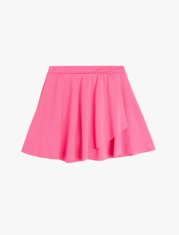 Beli Lastikli Pileli Kruvaze Basic Mini Şort Etek_0