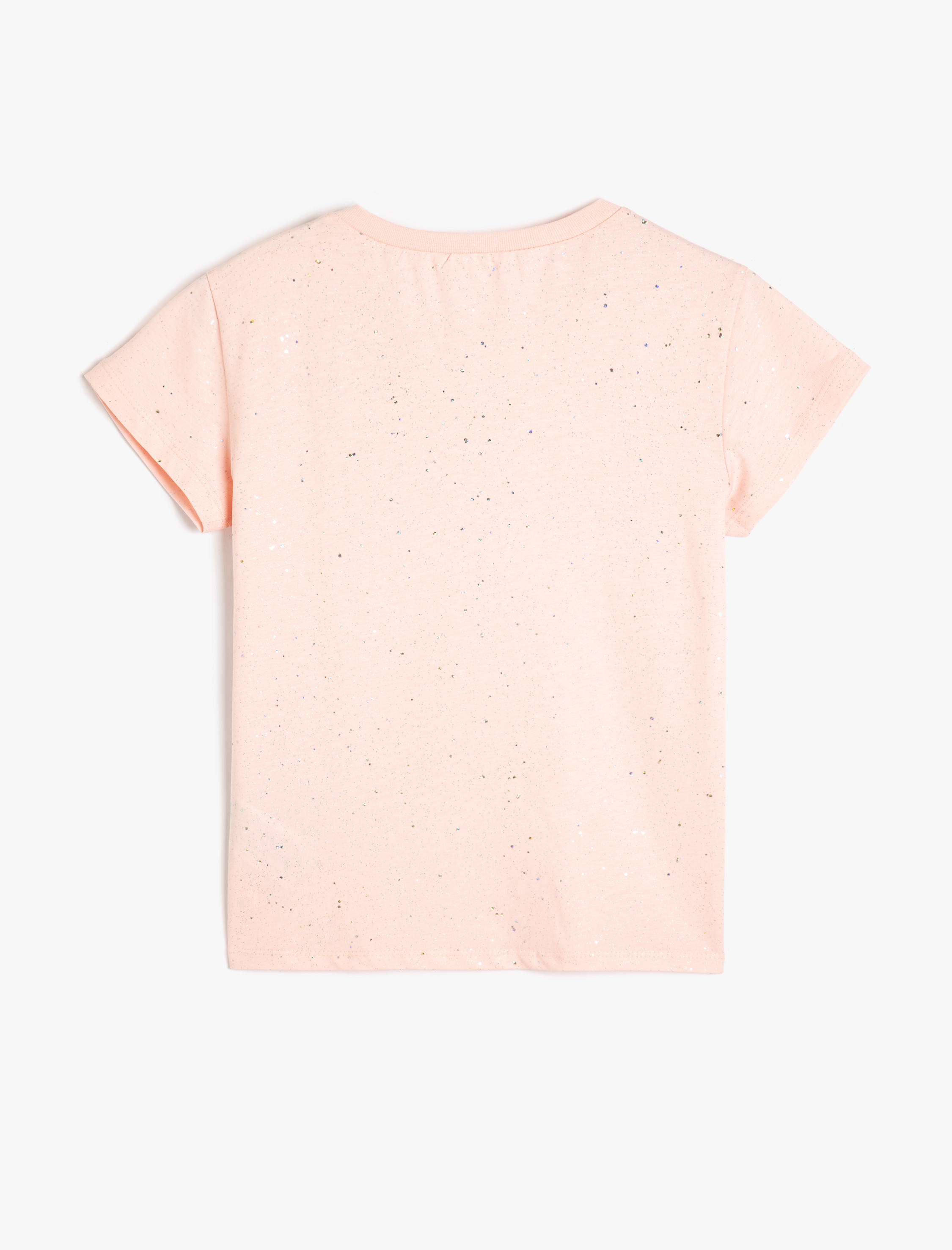  Kız Çocuk Sim Detaylı Bisiklet Yaka Pamuklu Tişört