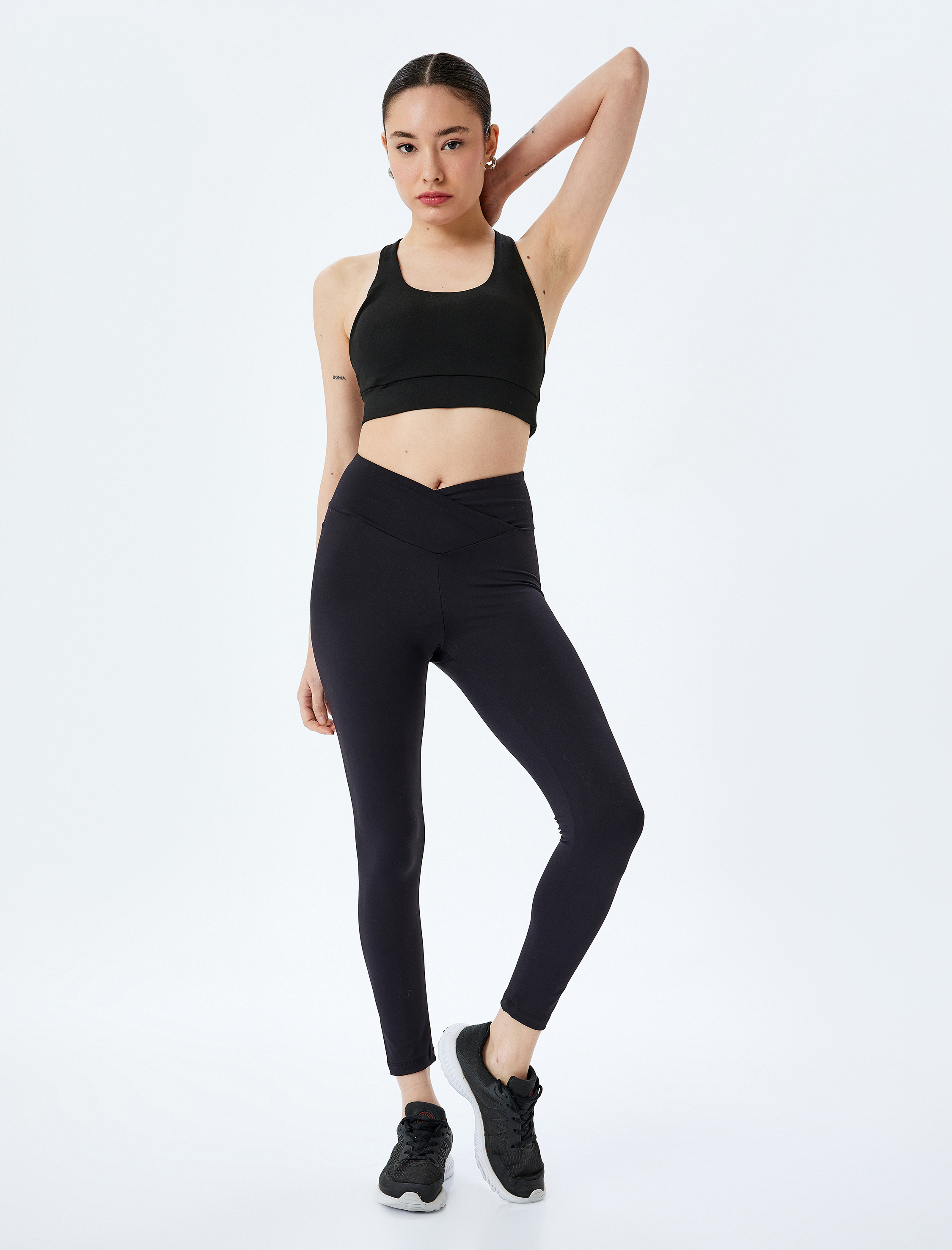 Koton Kadın Basic Yüksek Bel Slim Fit Spor Tayt -1