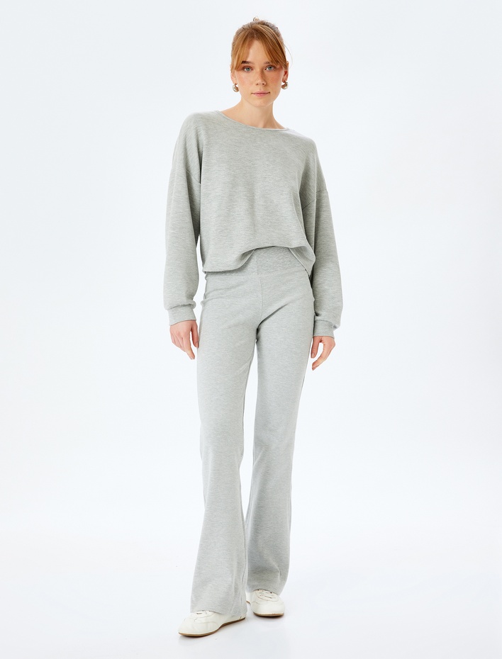  Pamuklu İspanyol Paça Eşofman Altı