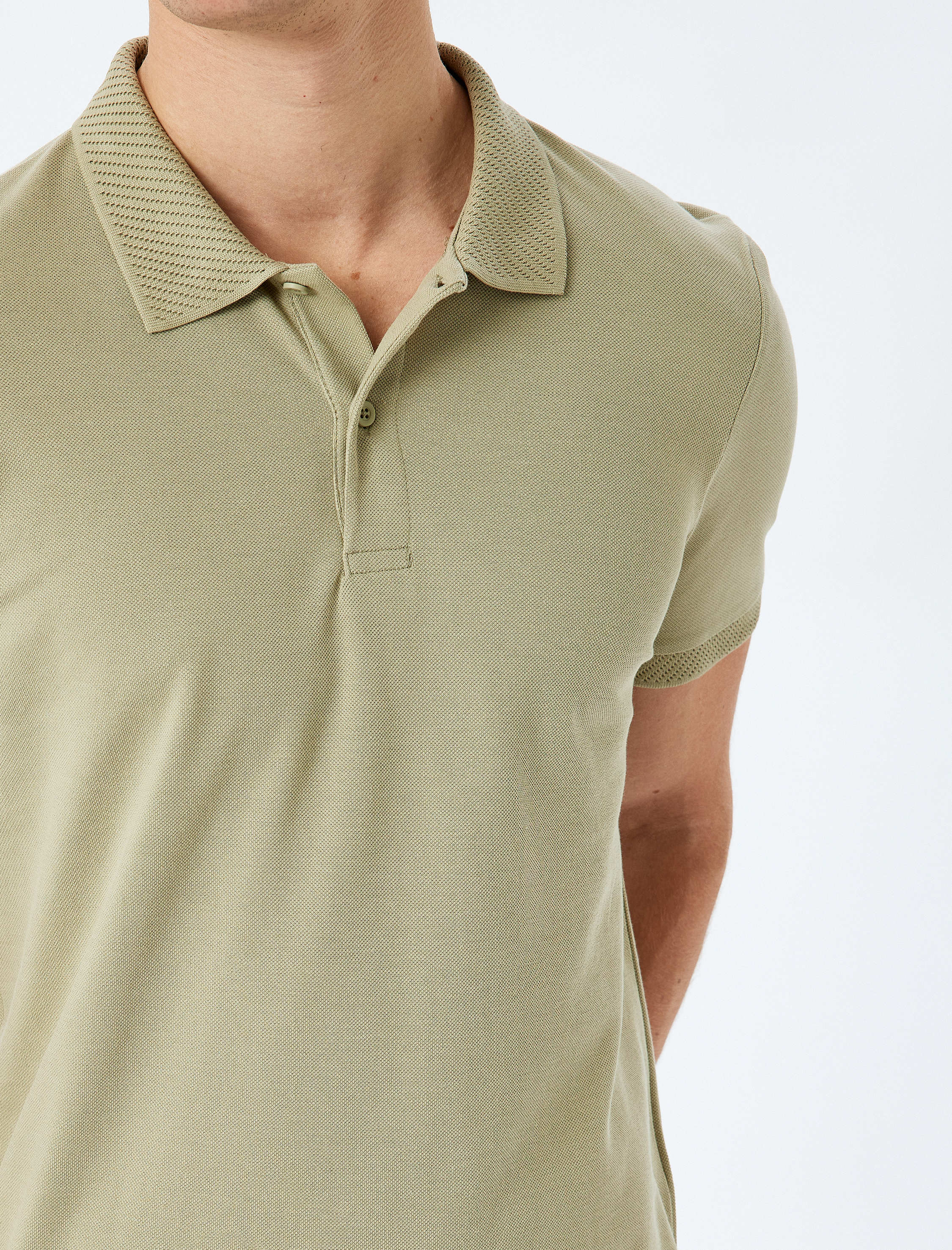   Slim Fit Kısa Kollu Pike Kumaş Pamuklu Polo Yaka Tişört