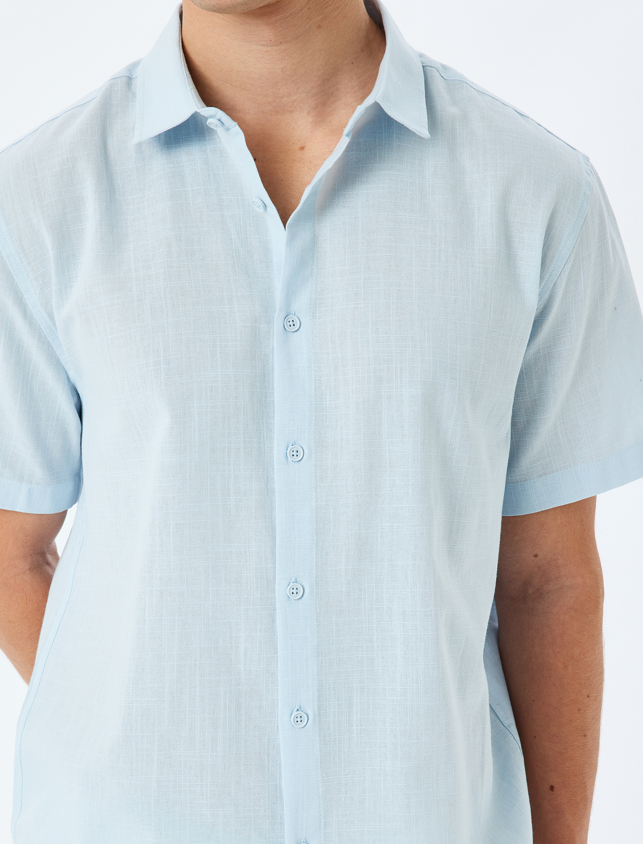   Kısa Kollu Pamuklu Regular Fit Klasik Gömlek