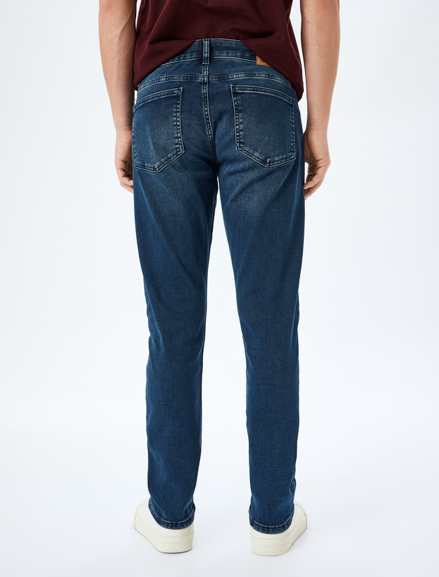Normal Bel Pamuklu Slim Fit Denim Pantolon - Brad Jean_3