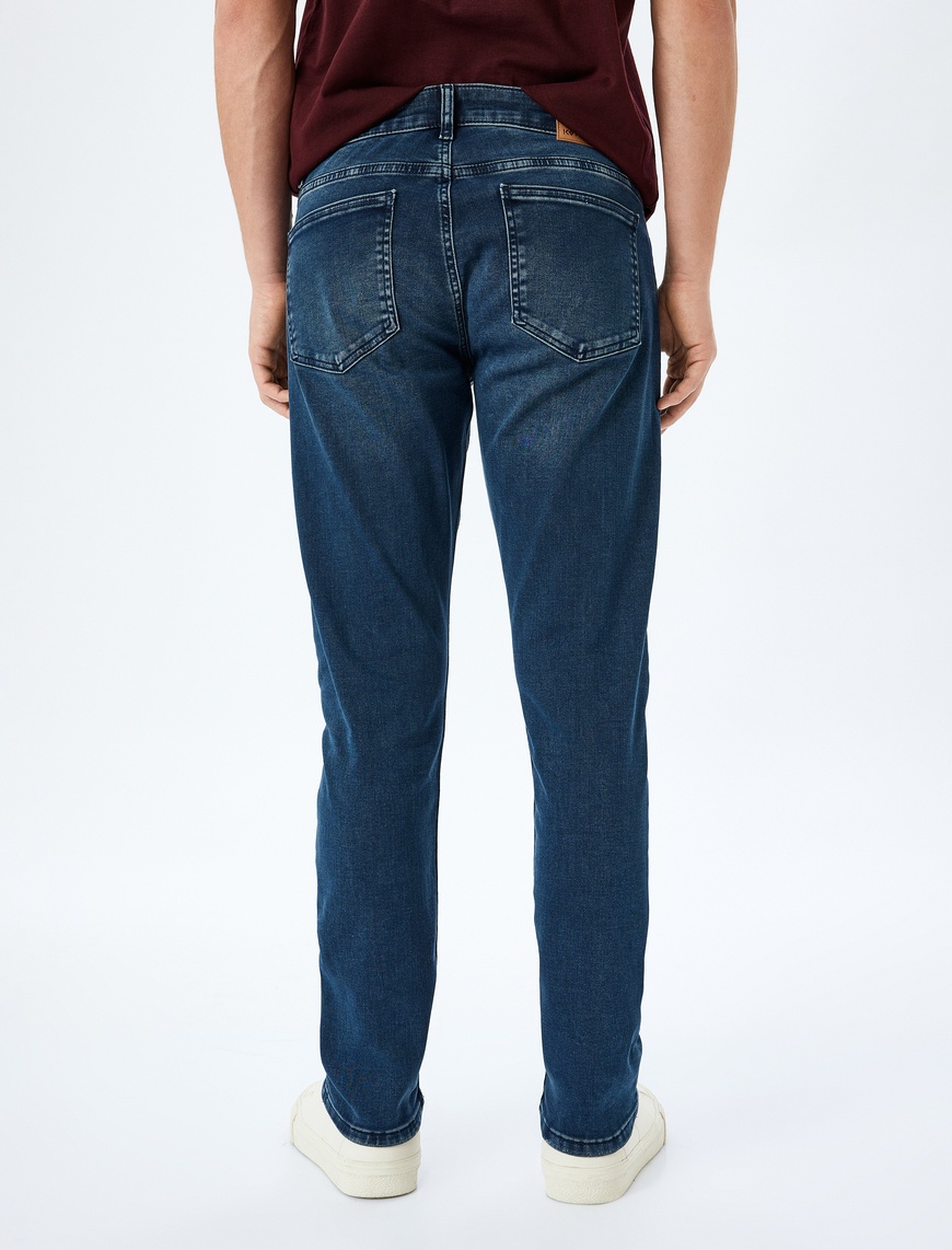   Normal Bel Pamuklu Slim Fit Denim Pantolon - Brad Jean