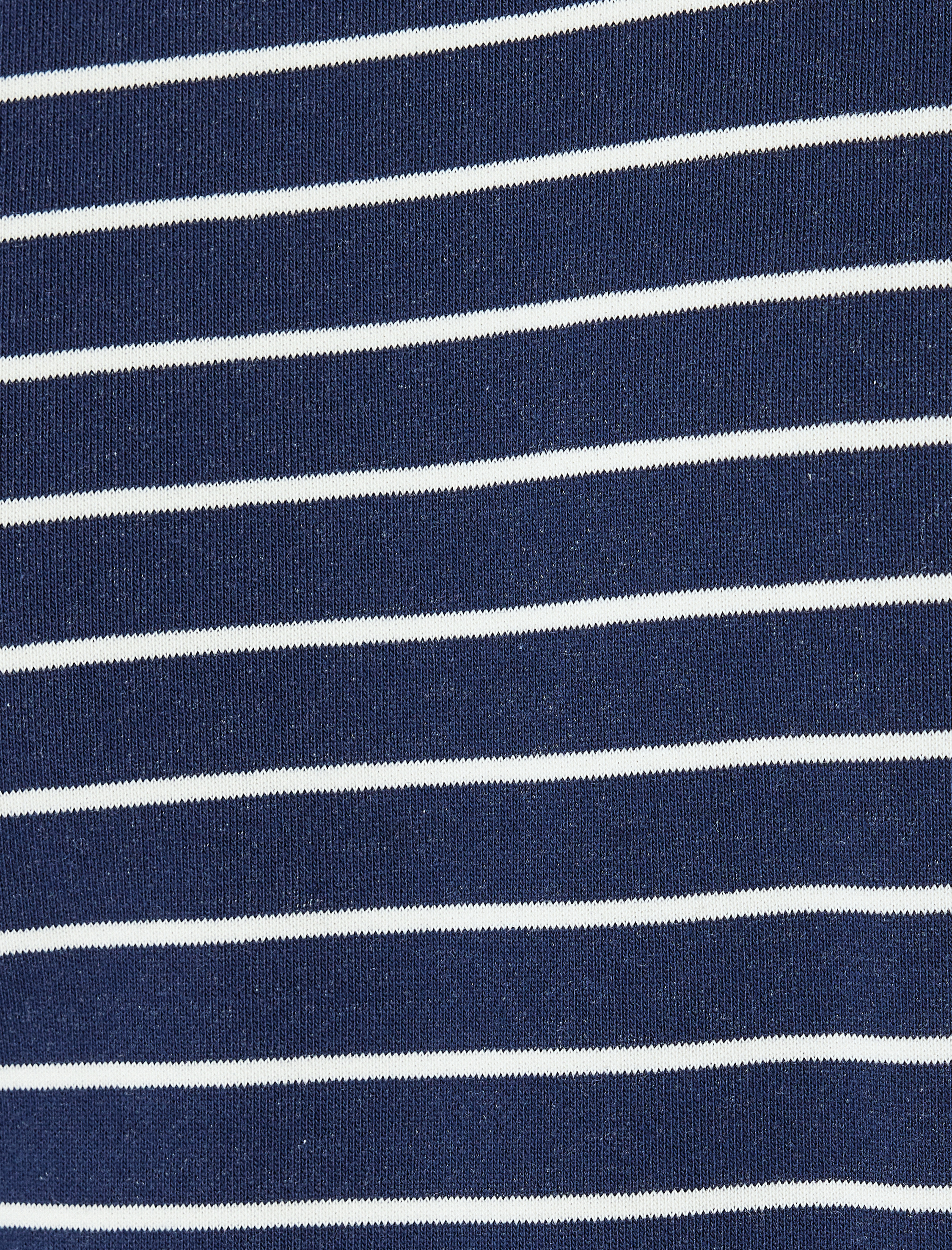   Pamuklu Uzun Kollu Bisiklet Yaka Çizgili Sweatshirt