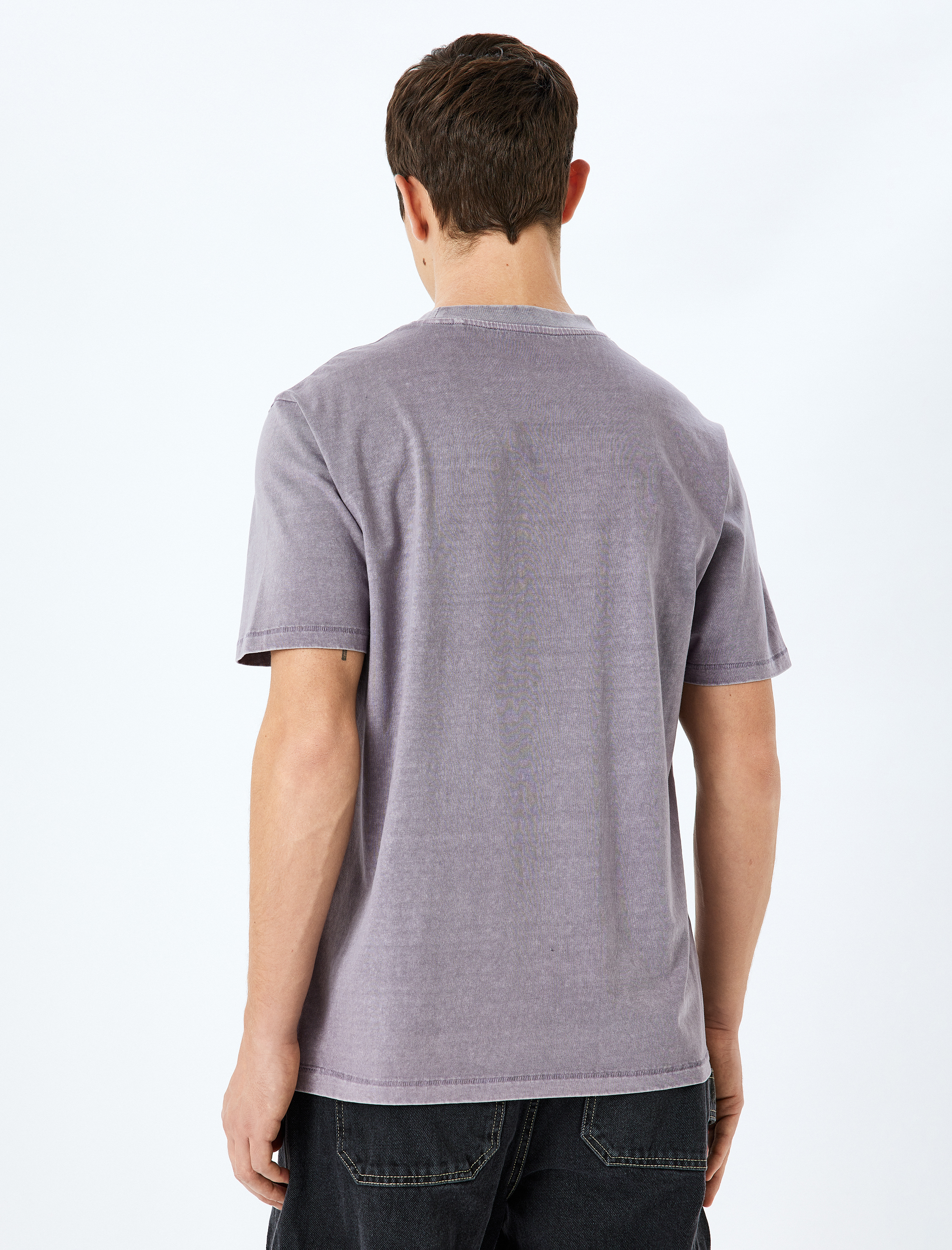   Pamuklu Yıkamalı Regular Fit Kısa Kollu Bisiklet Yaka Tişört