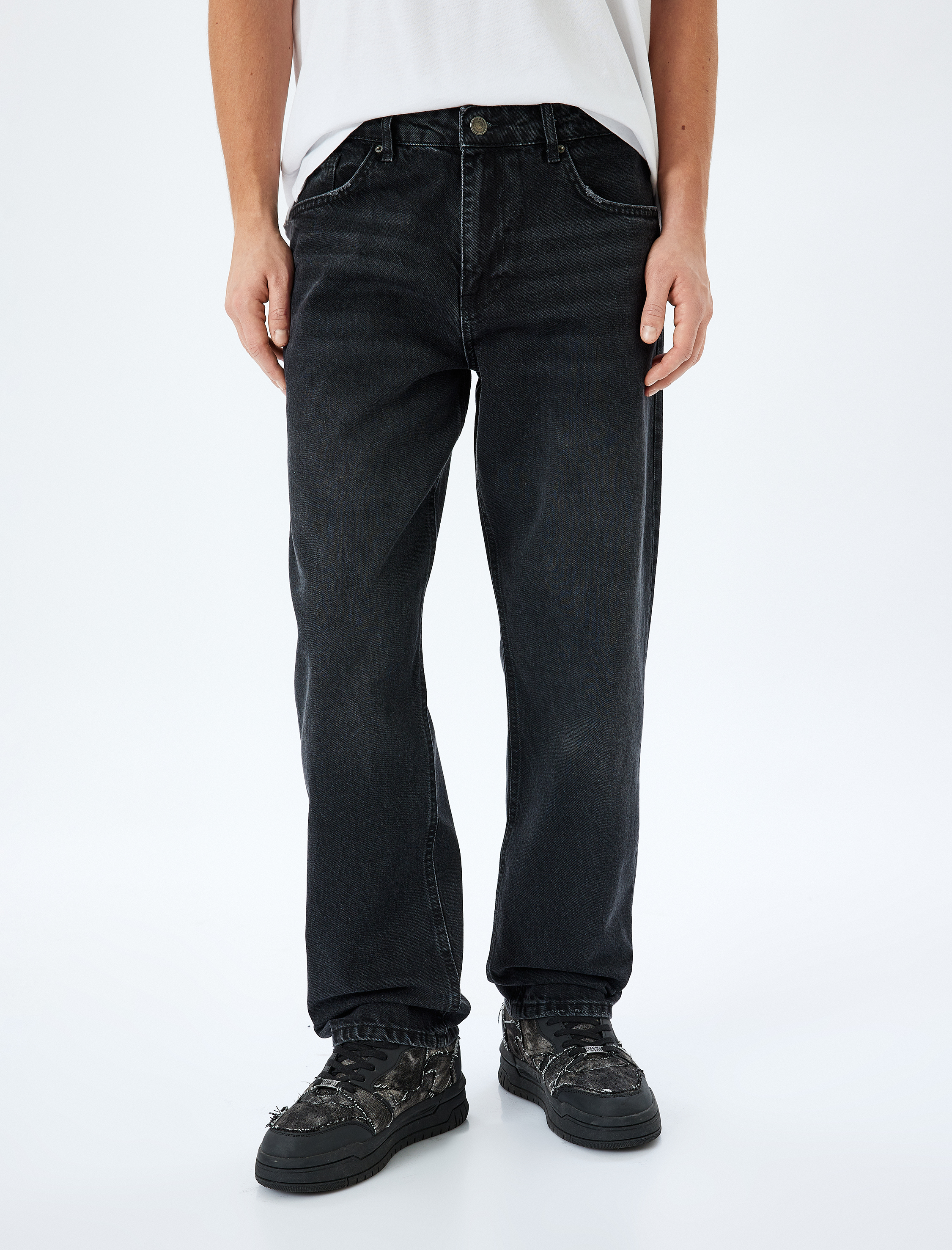   Pamuklu Normal Bel Vintage Straight Fit Jean Pantolon