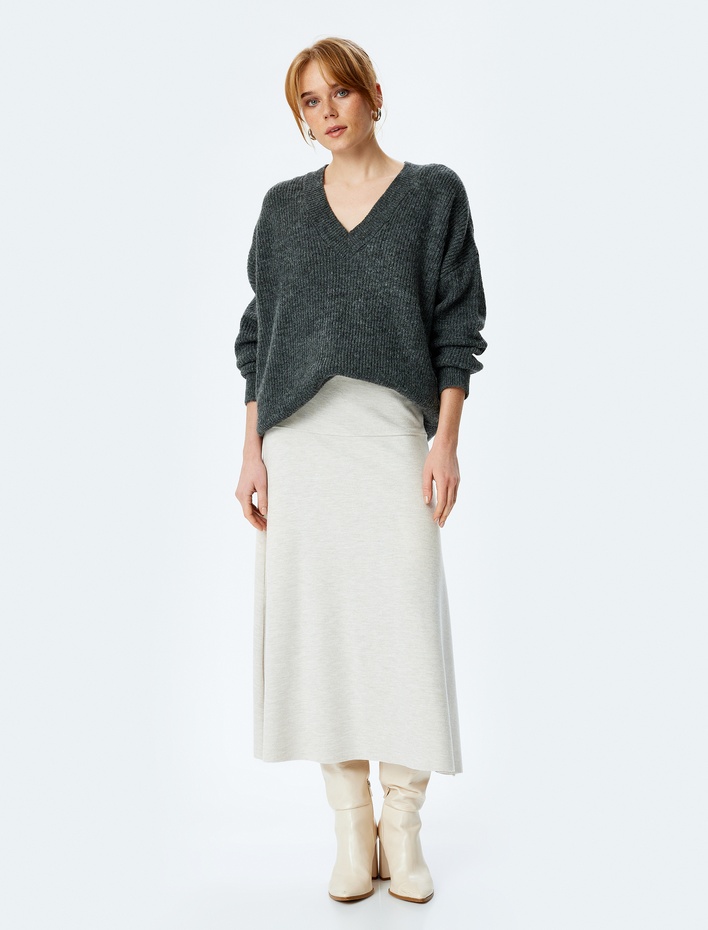  Standart Bel Yumuşak Dokulu Kaşkorse Midi Çan Etek