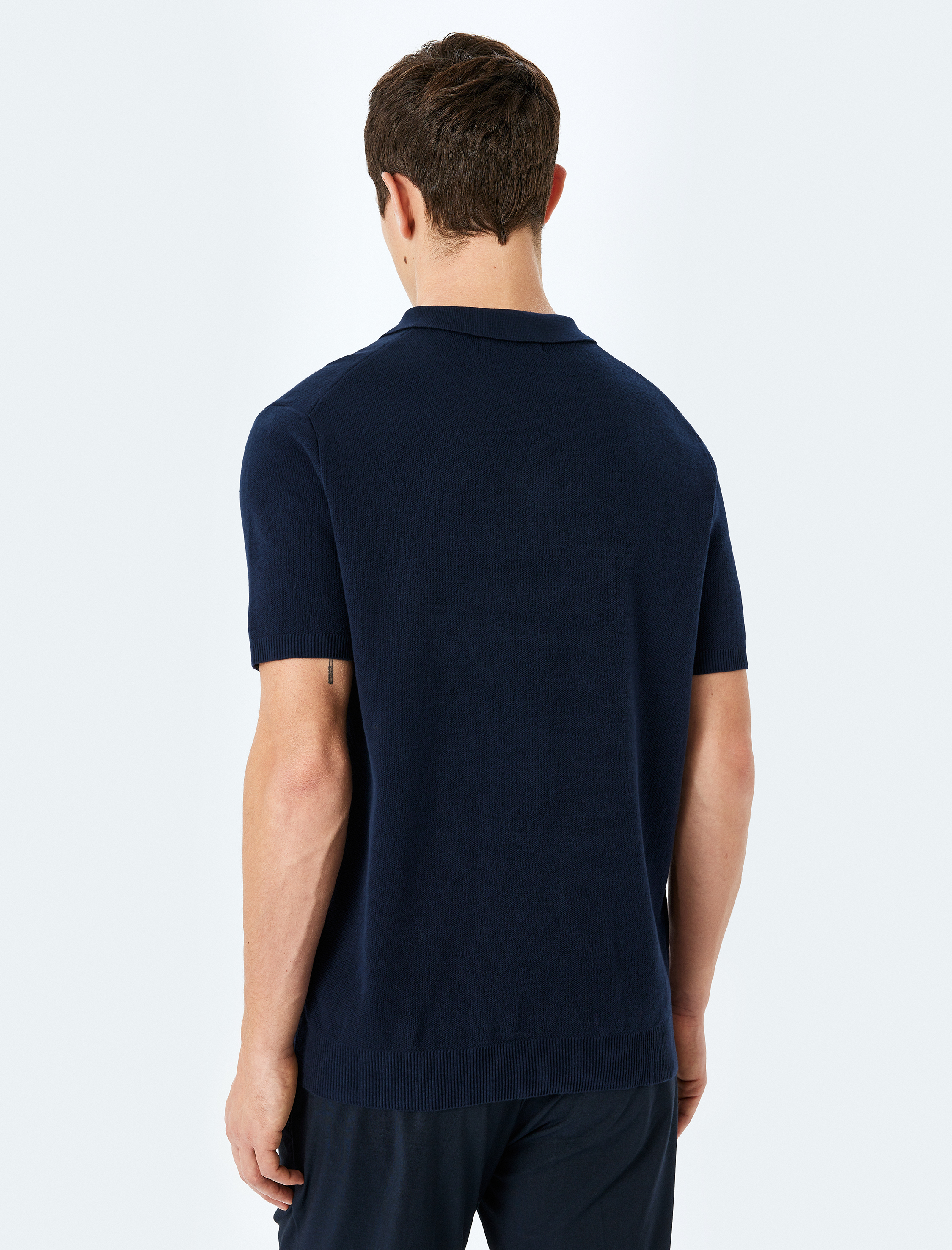   Pamuklu Basic Polo V Yaka Kısa Kollu Triko Tişört