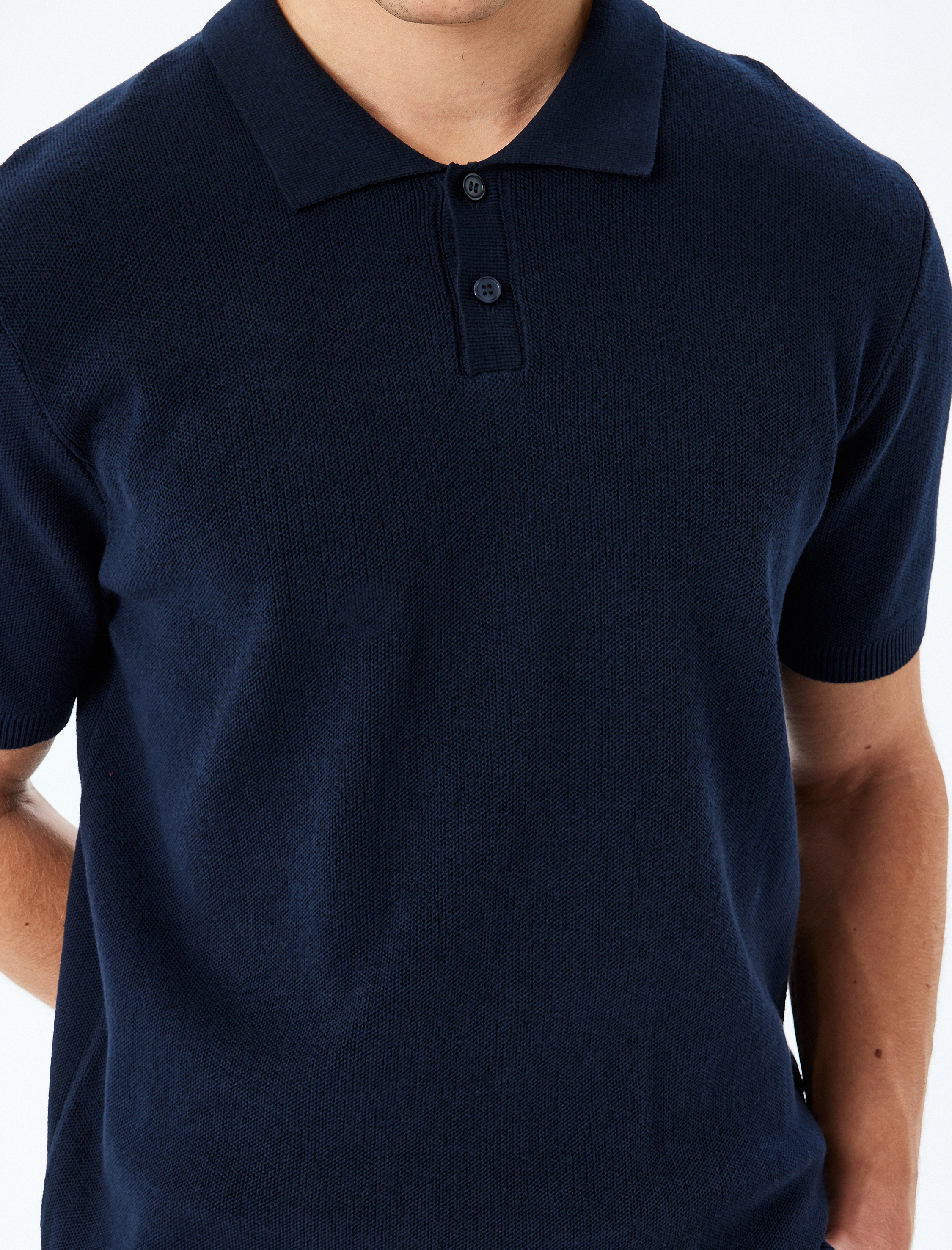   Pamuklu Basic Polo V Yaka Kısa Kollu Triko Tişört