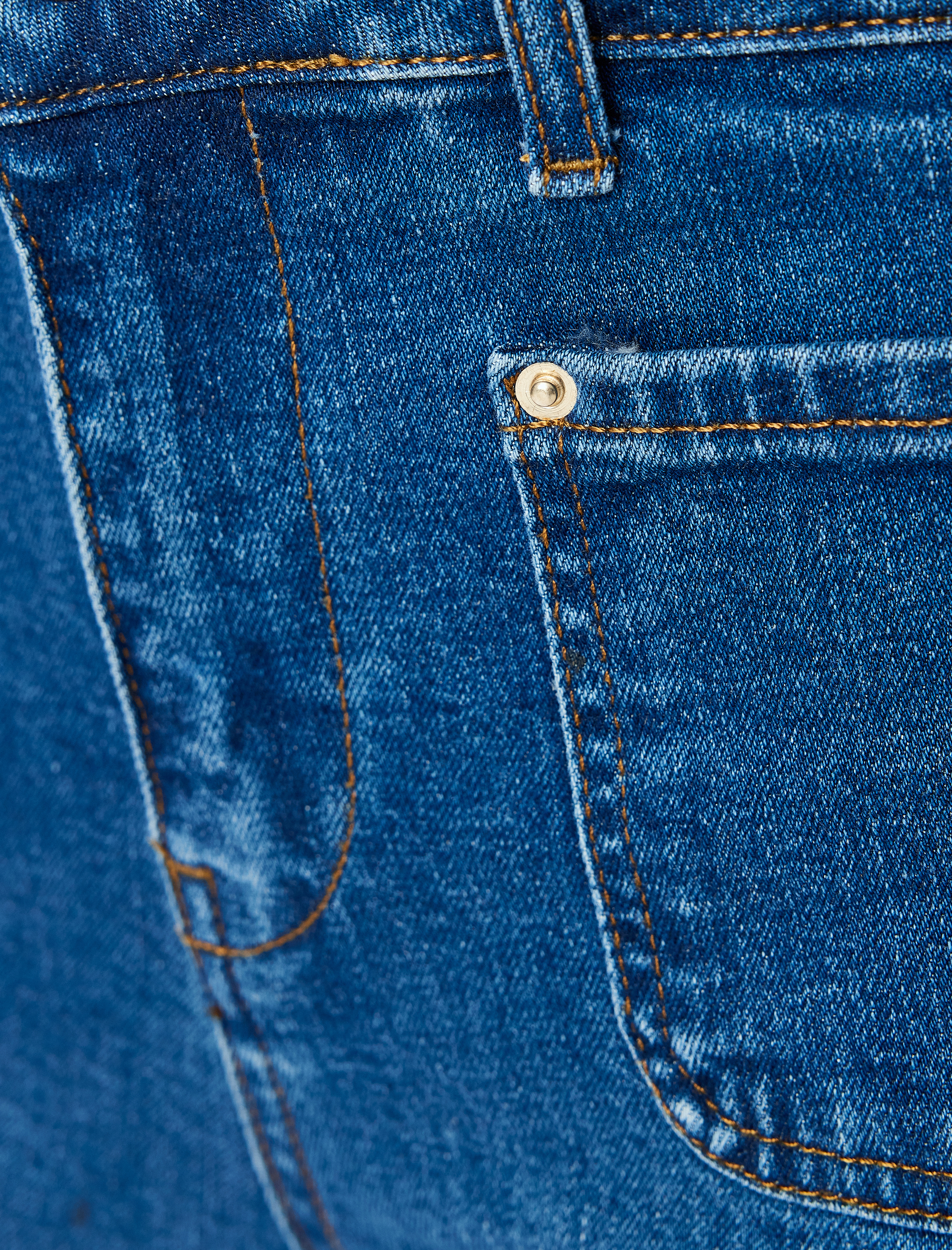   İspanyol Paça Düğmeli Normal Bel Denim Pantolon -  Kick Flare Jeans