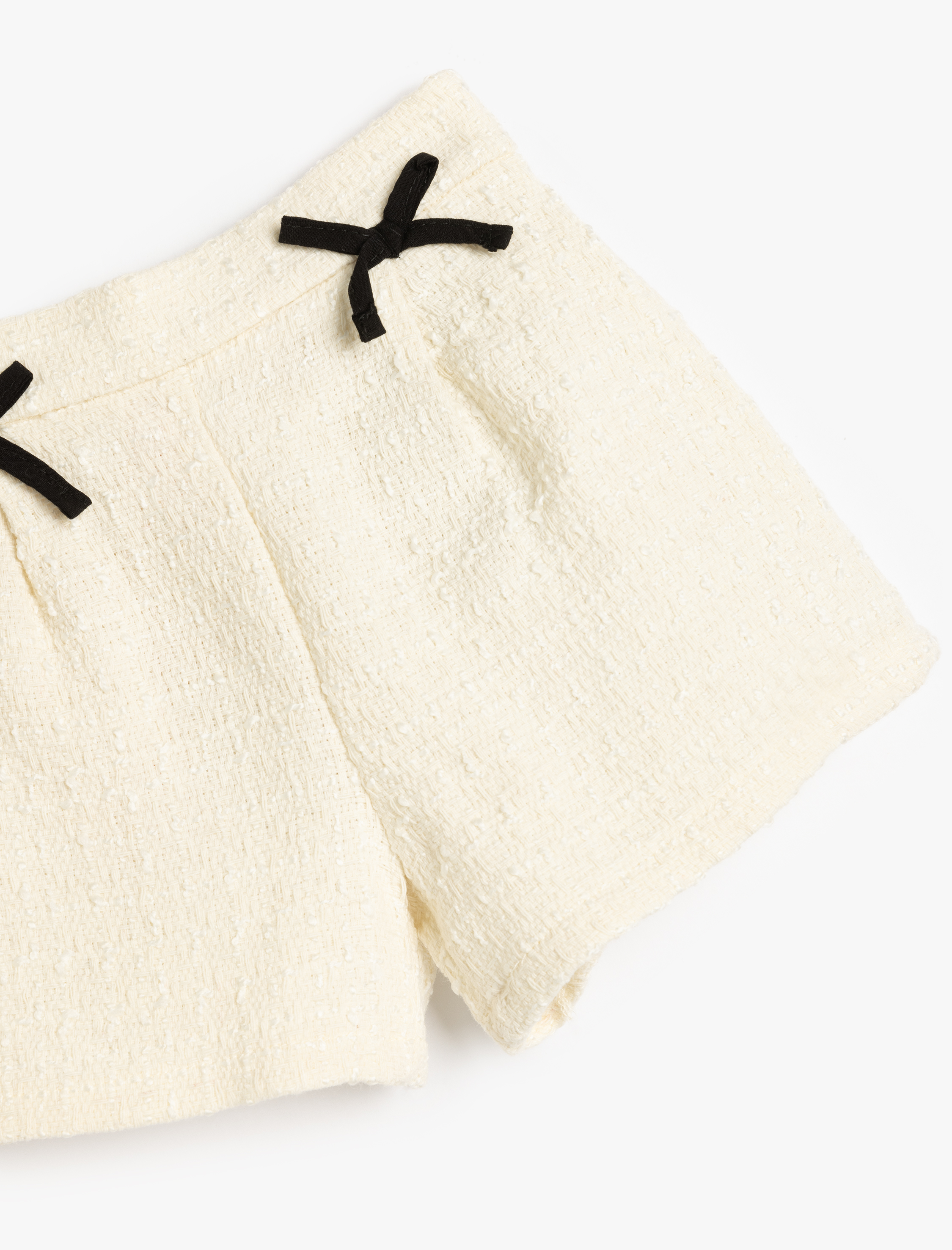  Kız Bebek Fiyonk Detaylı Beli Lastikli Tüvit  Şort