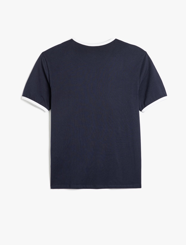 Bisiklet Yaka Kısa Kollu Pamuklu Biyeli Slim Fit Tişört_1