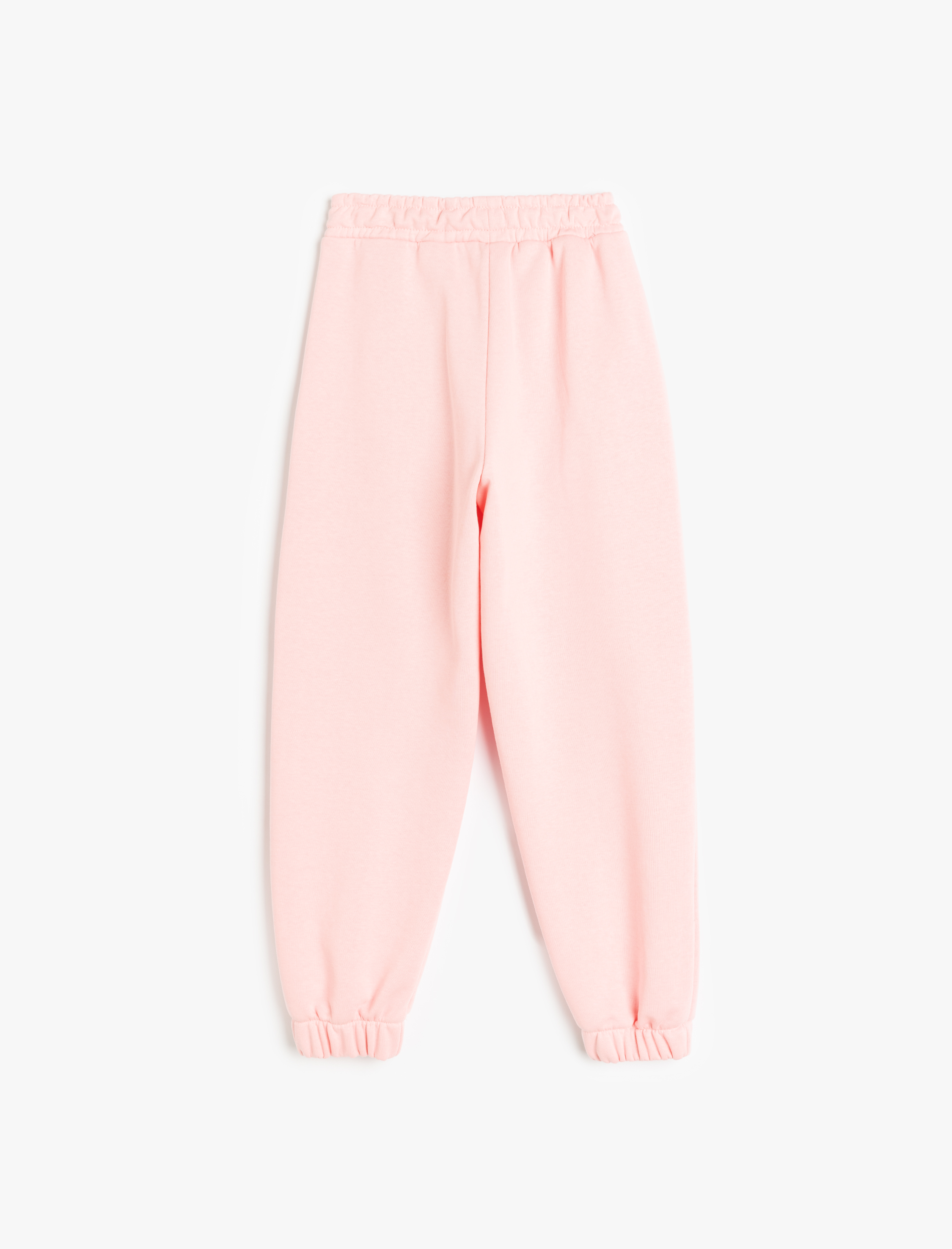  Kız Çocuk Beli Lastikli Cepli Baskı Detaylı Jogger Eşofman Altı