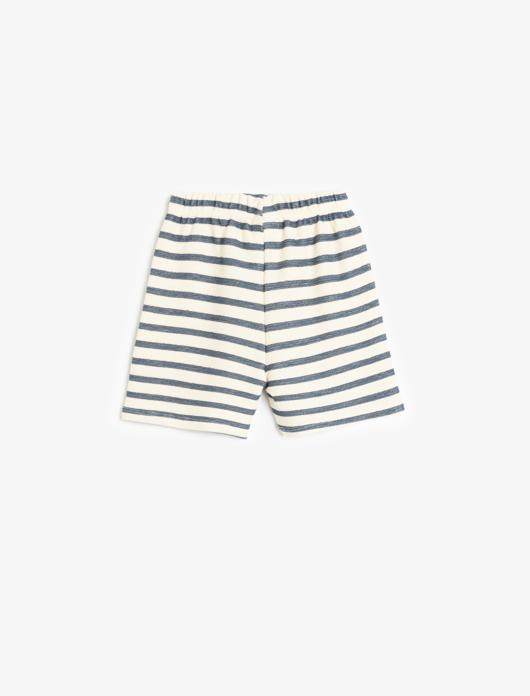  Erkek Bebek Pamuklu Çizgili Beli Bağlamalı Şort