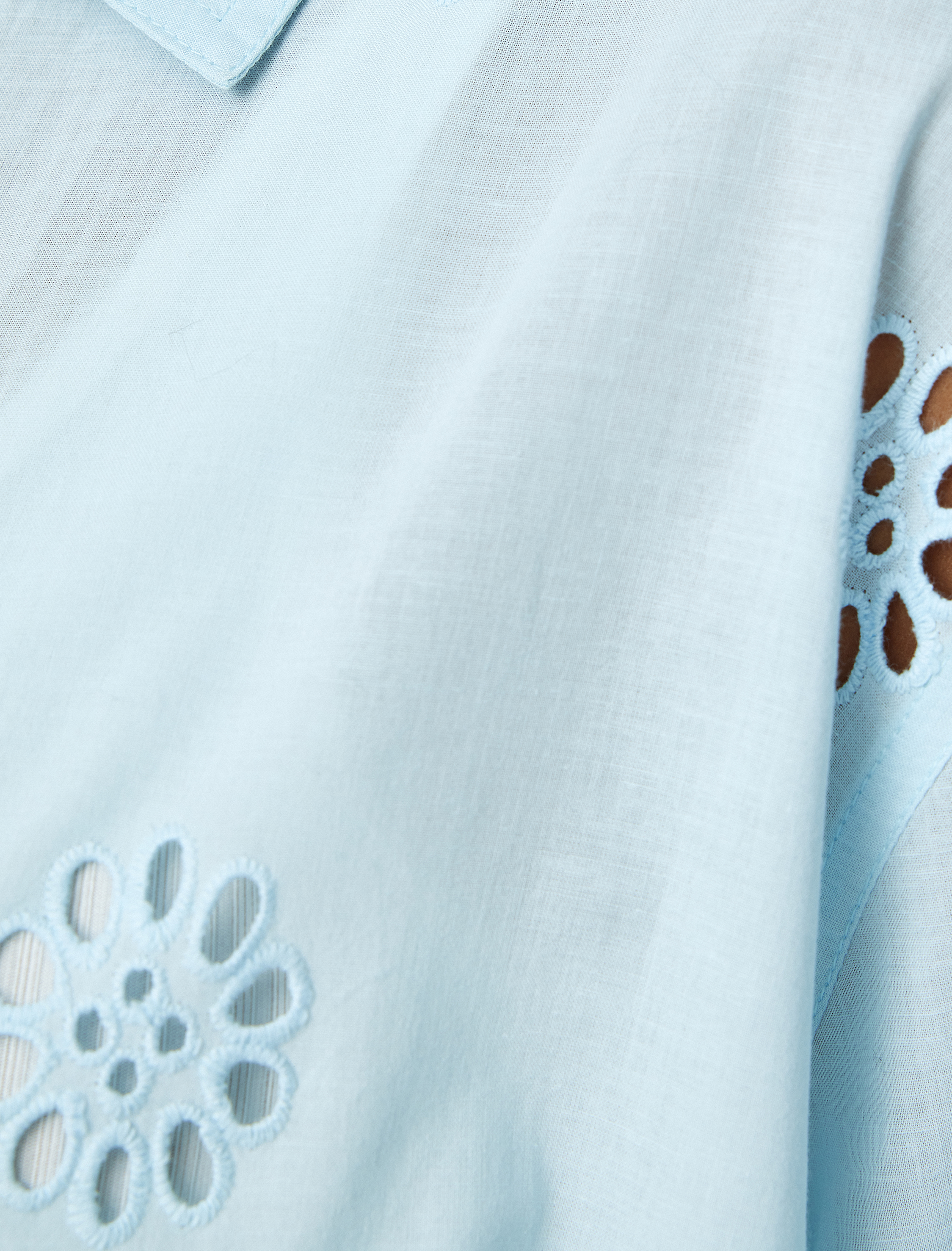   Pamuklu Rahat Kalıp 3/4 Kol Gömlek Yaka Uzun Fistolu Tunik