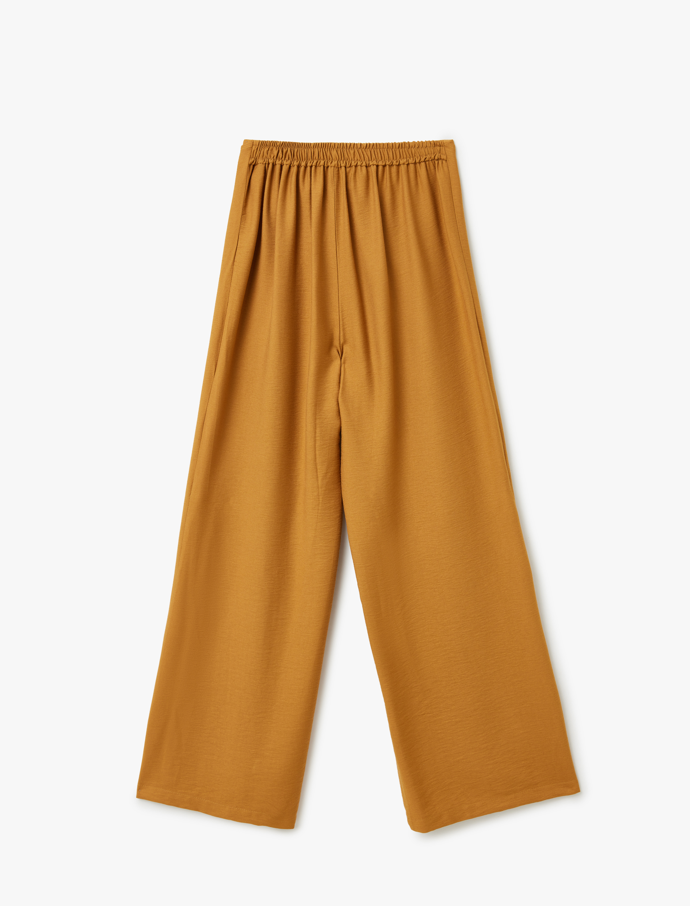   Kruvaze Yanları Kapak Detaylı Bağlamalı Bol Paça Viskon Pantolon