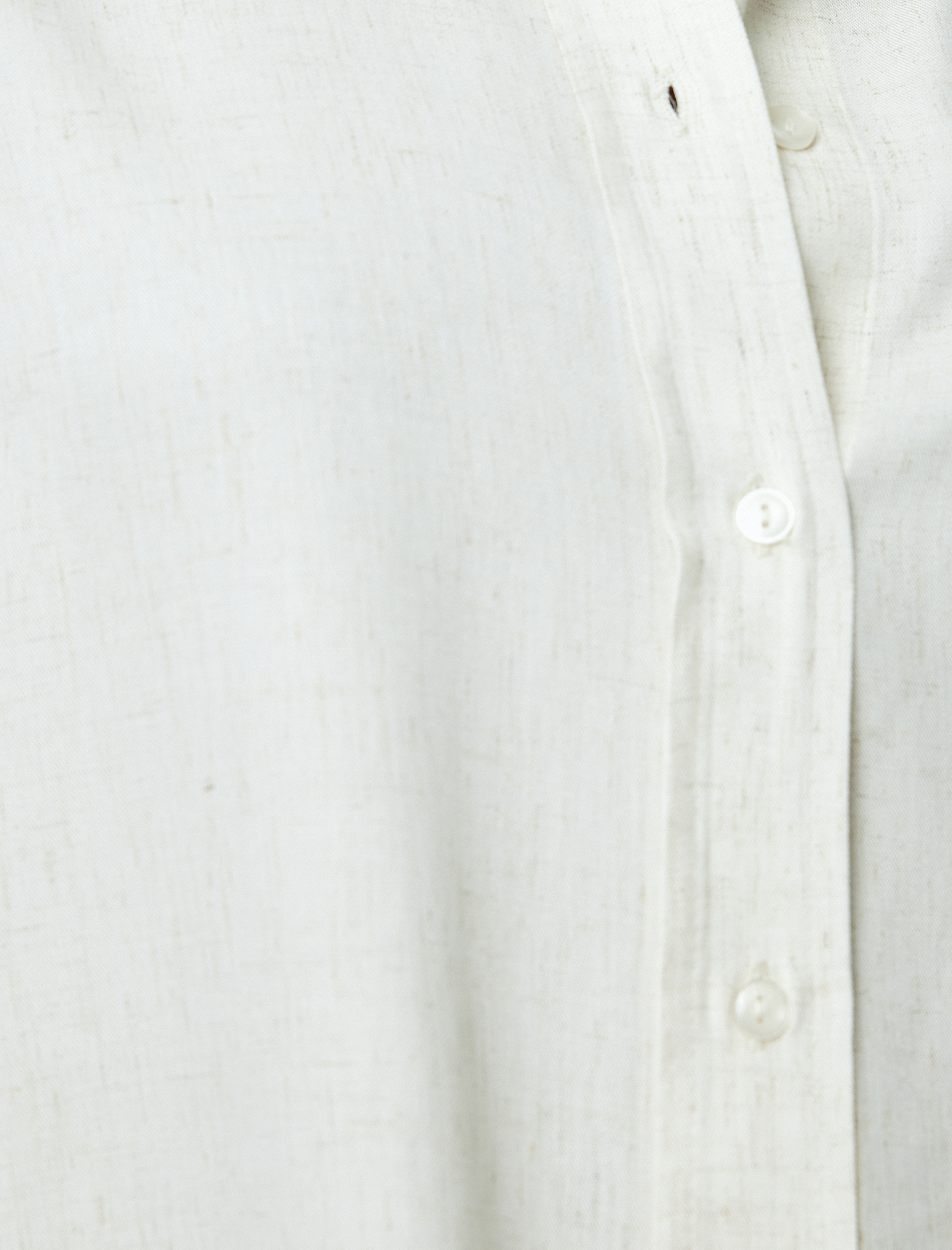 Viskon Keten Karışımlı Kısa Kollu Crop Gömlek