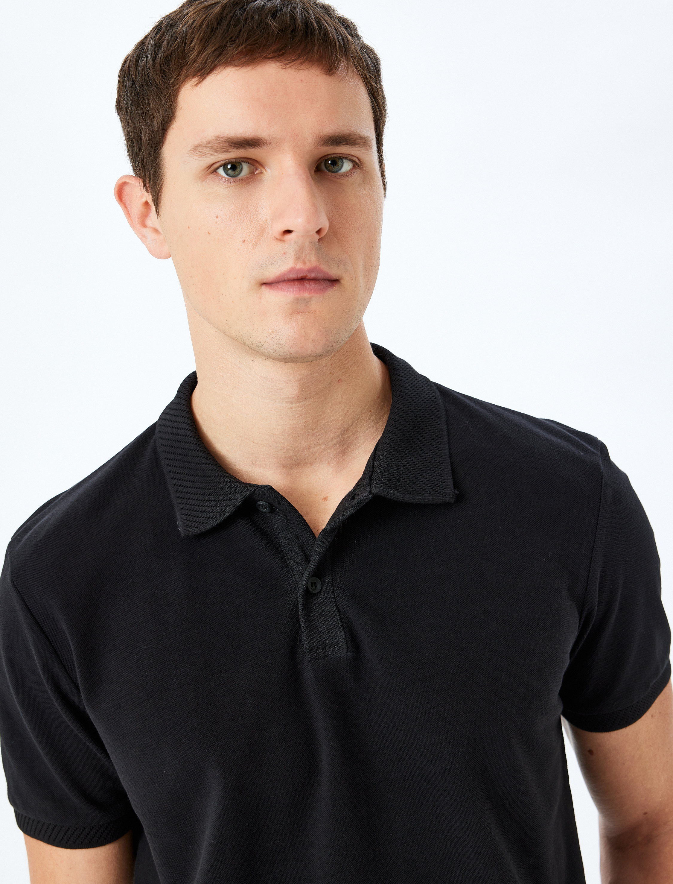   Slim Fit Kısa Kollu Pike Kumaş Pamuklu Polo Yaka Tişört