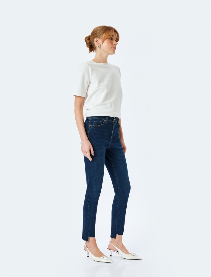  Yüksek Bel Dar Paça Skinny Fit Denim Pantolon - Skinny Push Up Fit Jean