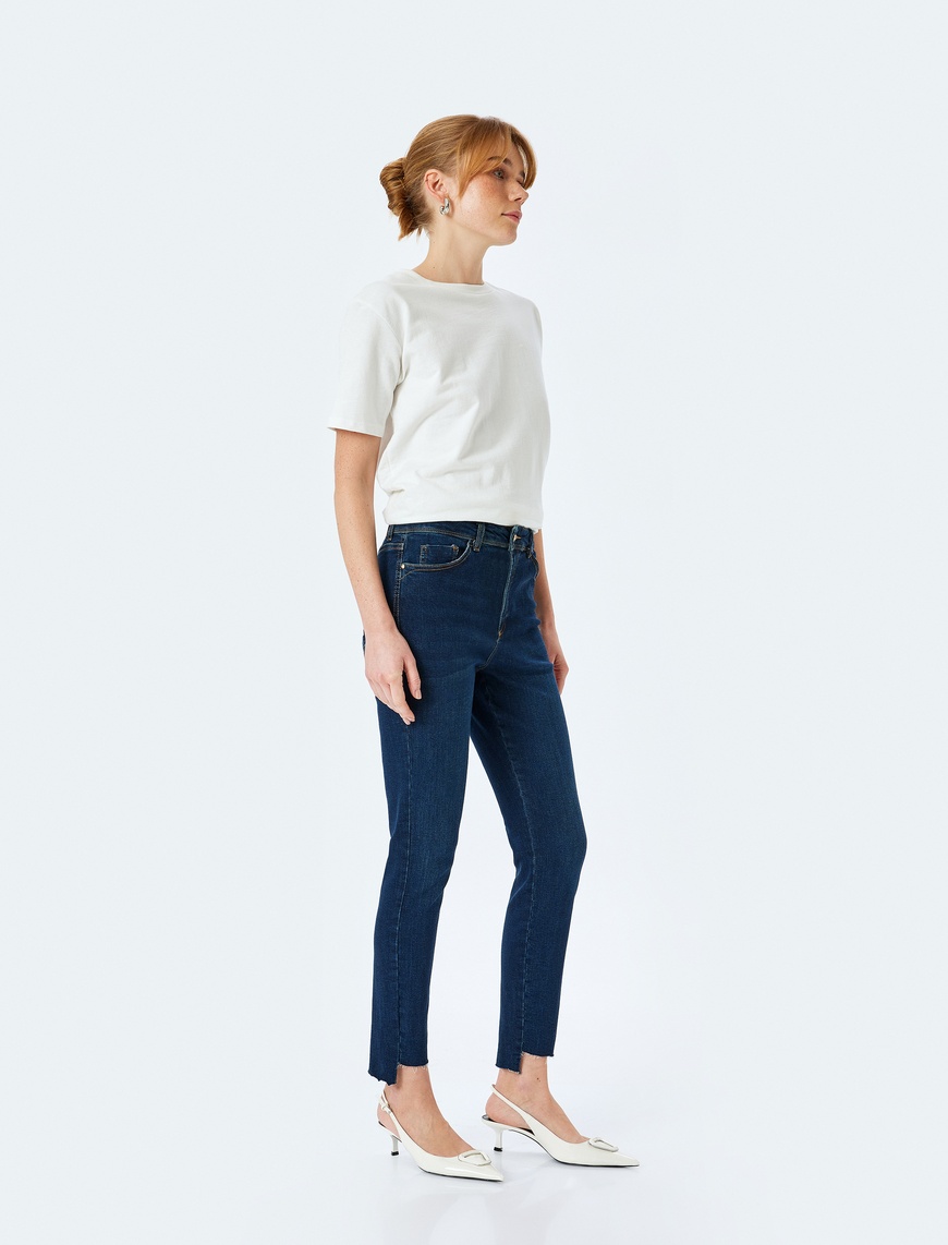   Yüksek Bel Dar Paça Skinny Fit Denim Pantolon - Skinny Push Up Fit Jean