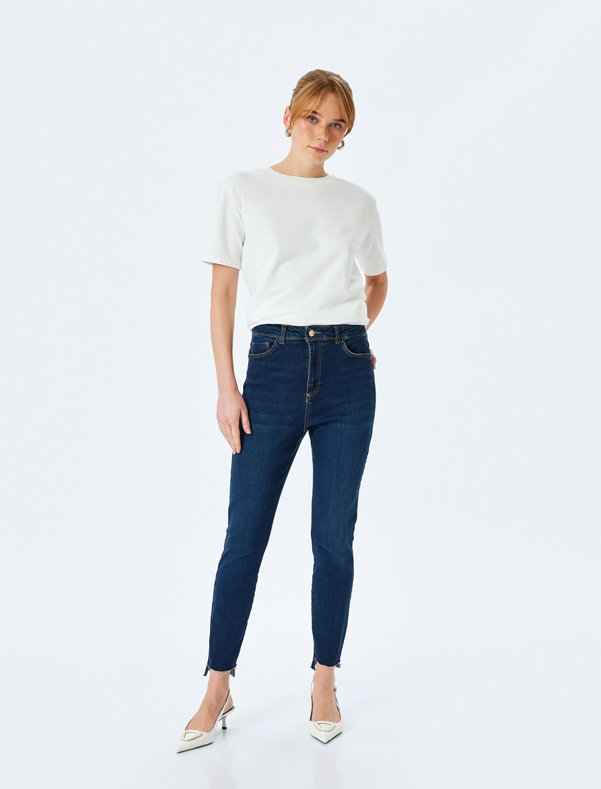   Yüksek Bel Dar Paça Skinny Fit Denim Pantolon - Skinny Push Up Fit Jean