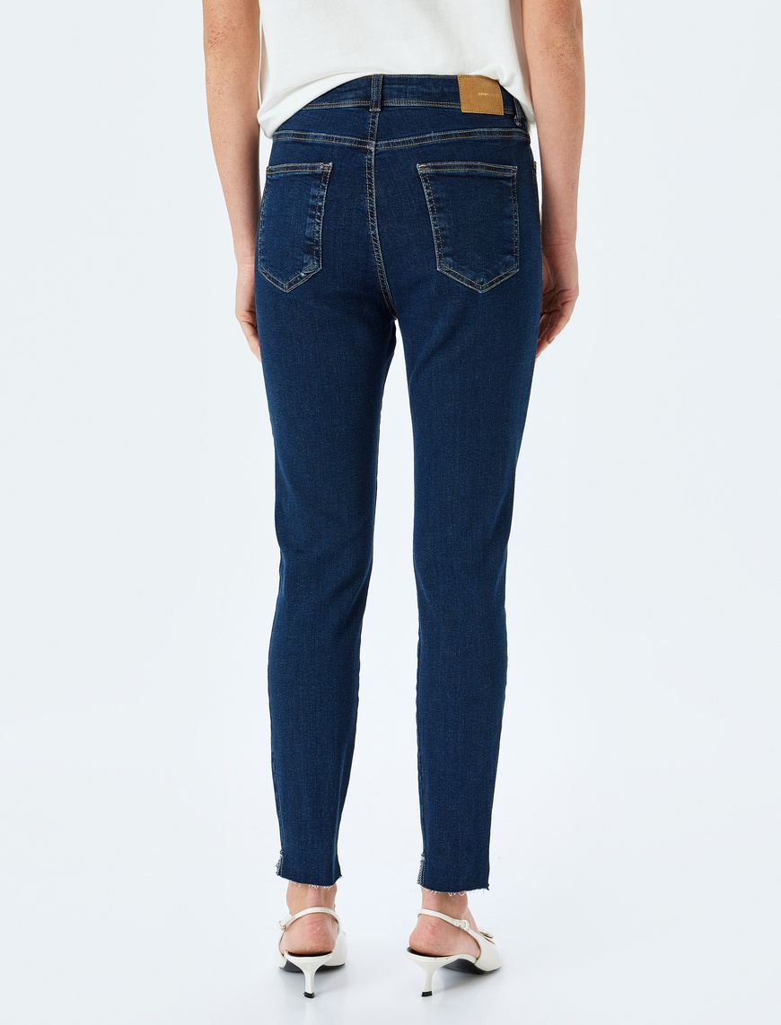   Yüksek Bel Dar Paça Skinny Fit Denim Pantolon - Skinny Push Up Fit Jean