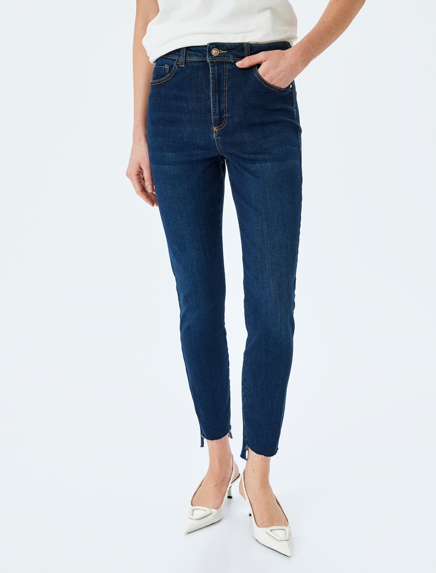   Yüksek Bel Dar Paça Skinny Fit Denim Pantolon - Skinny Push Up Fit Jean