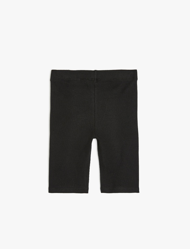 Beli Lastikli Pamuklu Basic Kısa Tayt_1