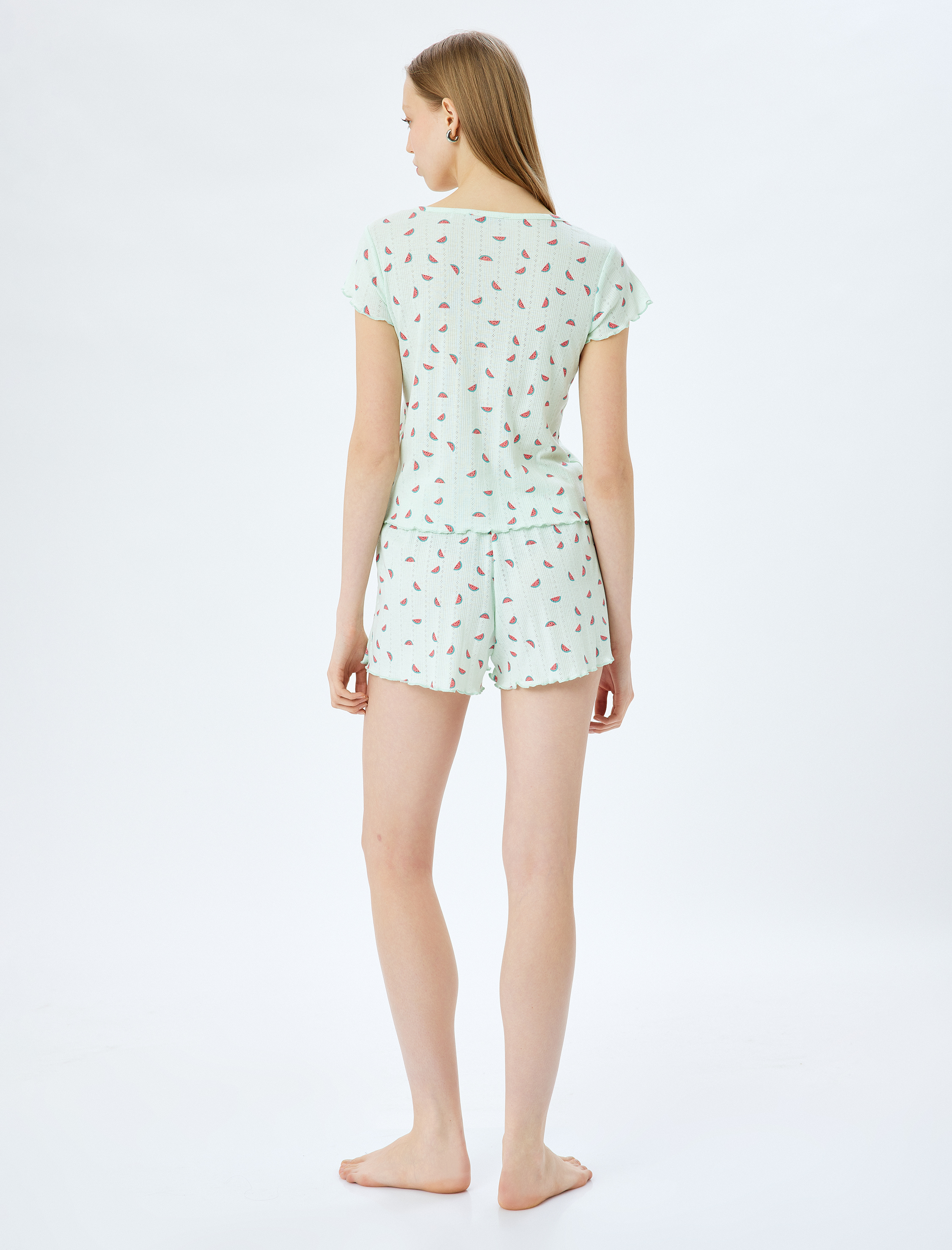   Karpuz Baskılı Kısa Kollu Şortlu Pijama Takımı