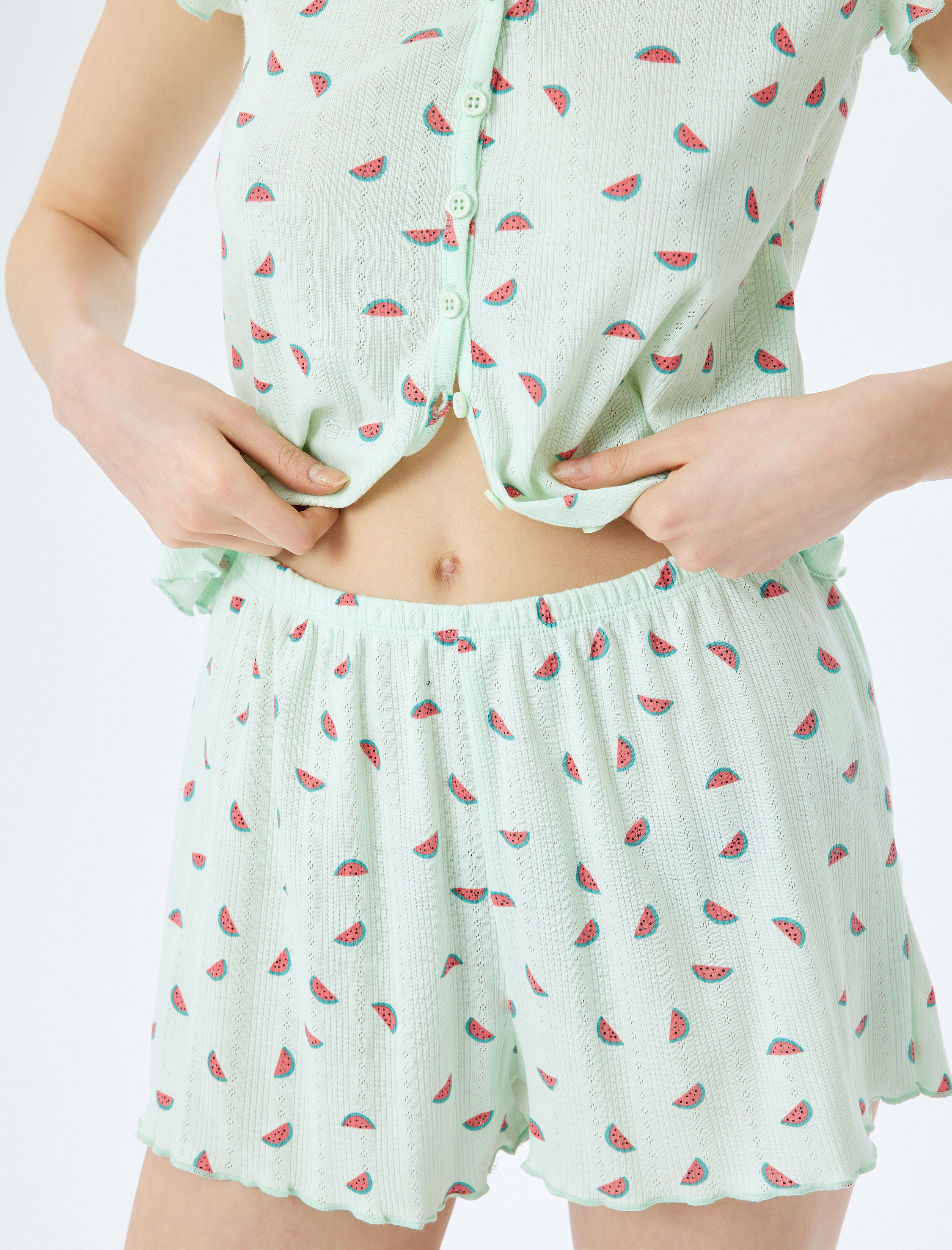   Karpuz Baskılı Kısa Kollu Şortlu Pijama Takımı