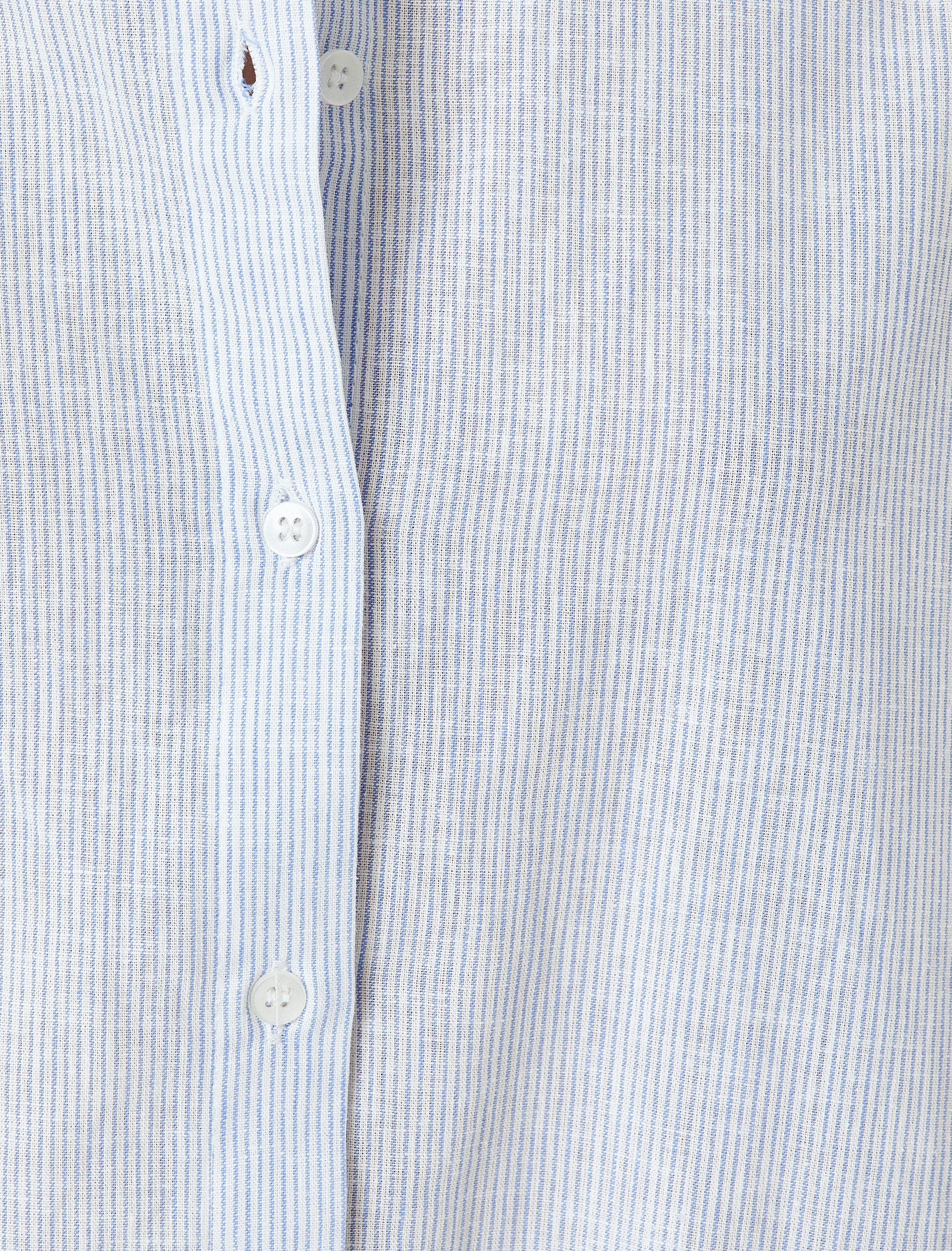   Klasik Yaka Uzun Kollu Düğmeli Oversize Keten Gömlek