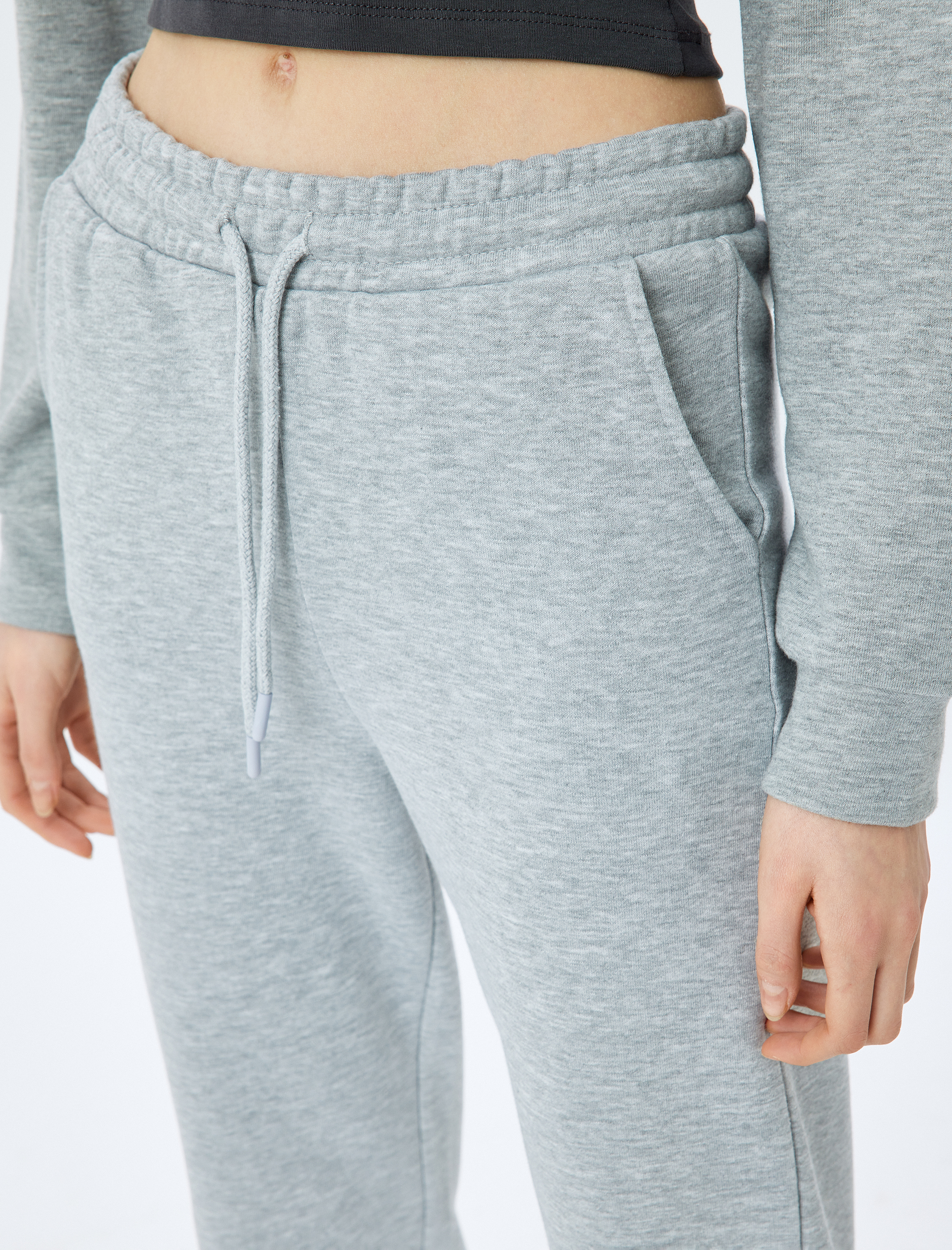   Şardonlu Beli Bağcıklı Cep Detaylı Rahat Kalıp Jogger Eşofman Altı