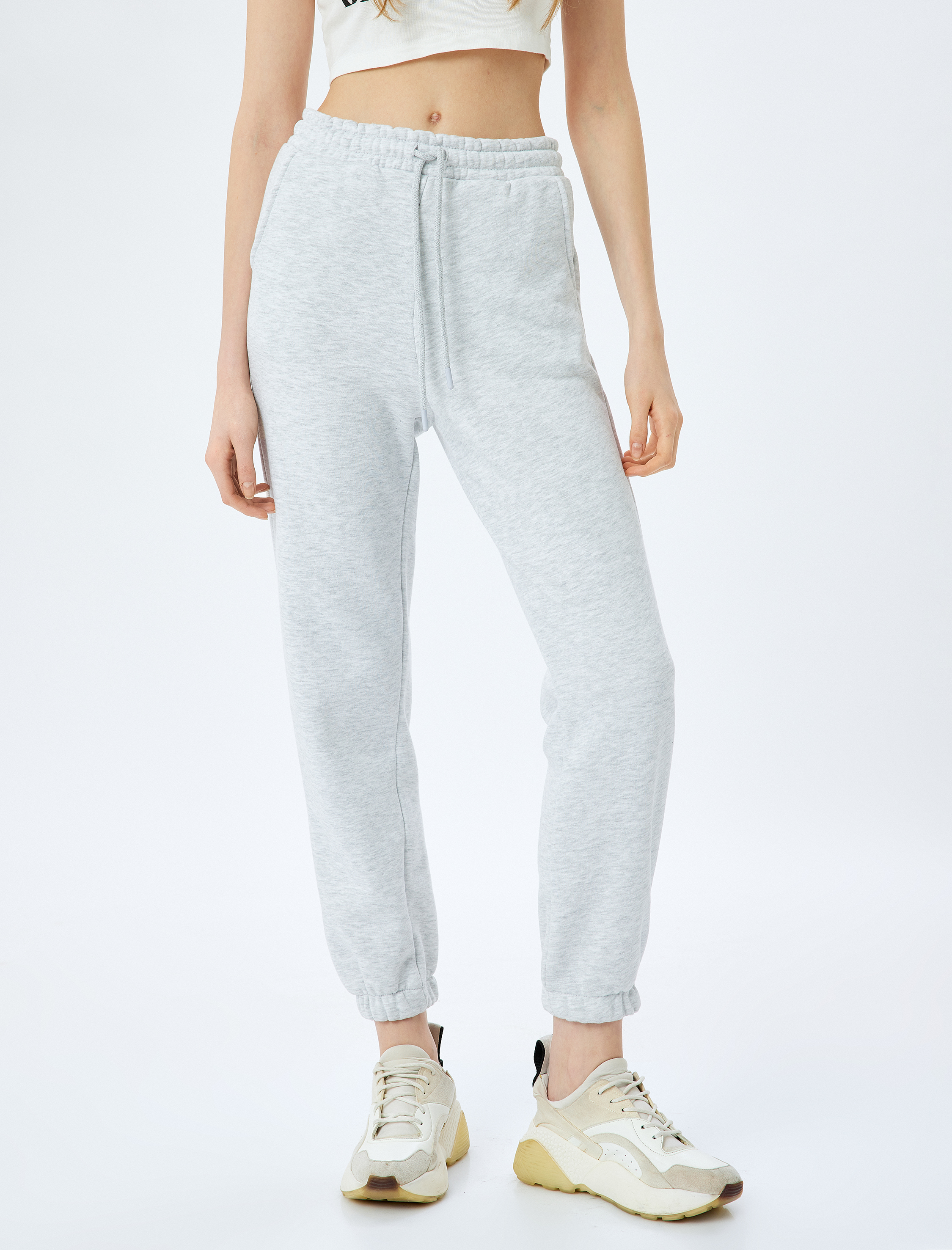   Şardonlu Beli Bağcıklı Cep Detaylı Rahat Kalıp Jogger Eşofman Altı