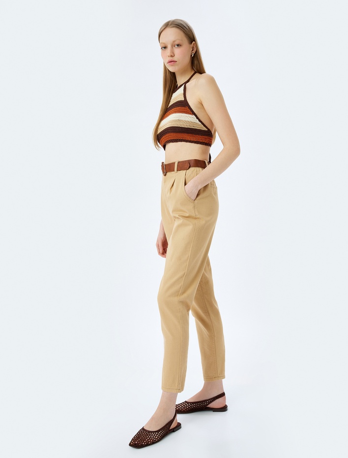  Rahat Kesim Pamuklu Chino Pantolon