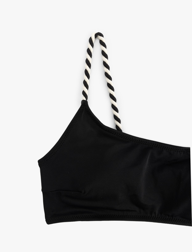 Renk Kontrast Detaylı Tek Omuz Bikini Üstü_2