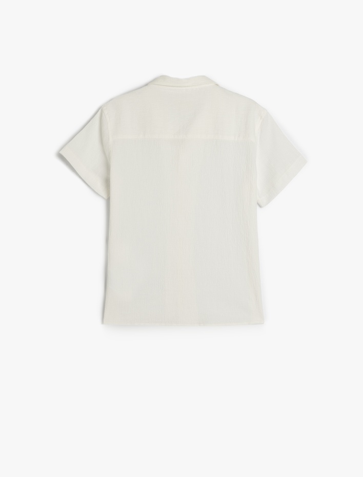 Erkek Çocuk Pamuklu Düğme Detaylı Kısa Kollu Basic Gömlek