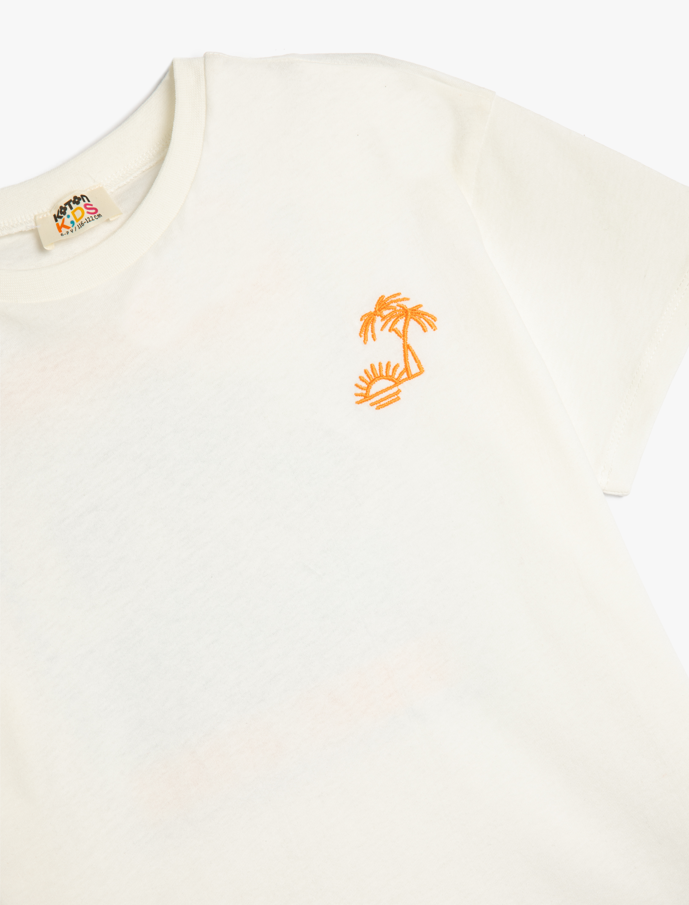  Erkek Çocuk Pamuklu Nakış Detaylı Slogan Baskılı Oversize Kısa Kollu Tişört