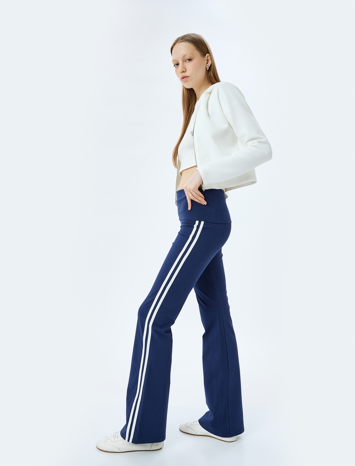  Şerit Detaylı İspanyol Paça Eşofman Altı