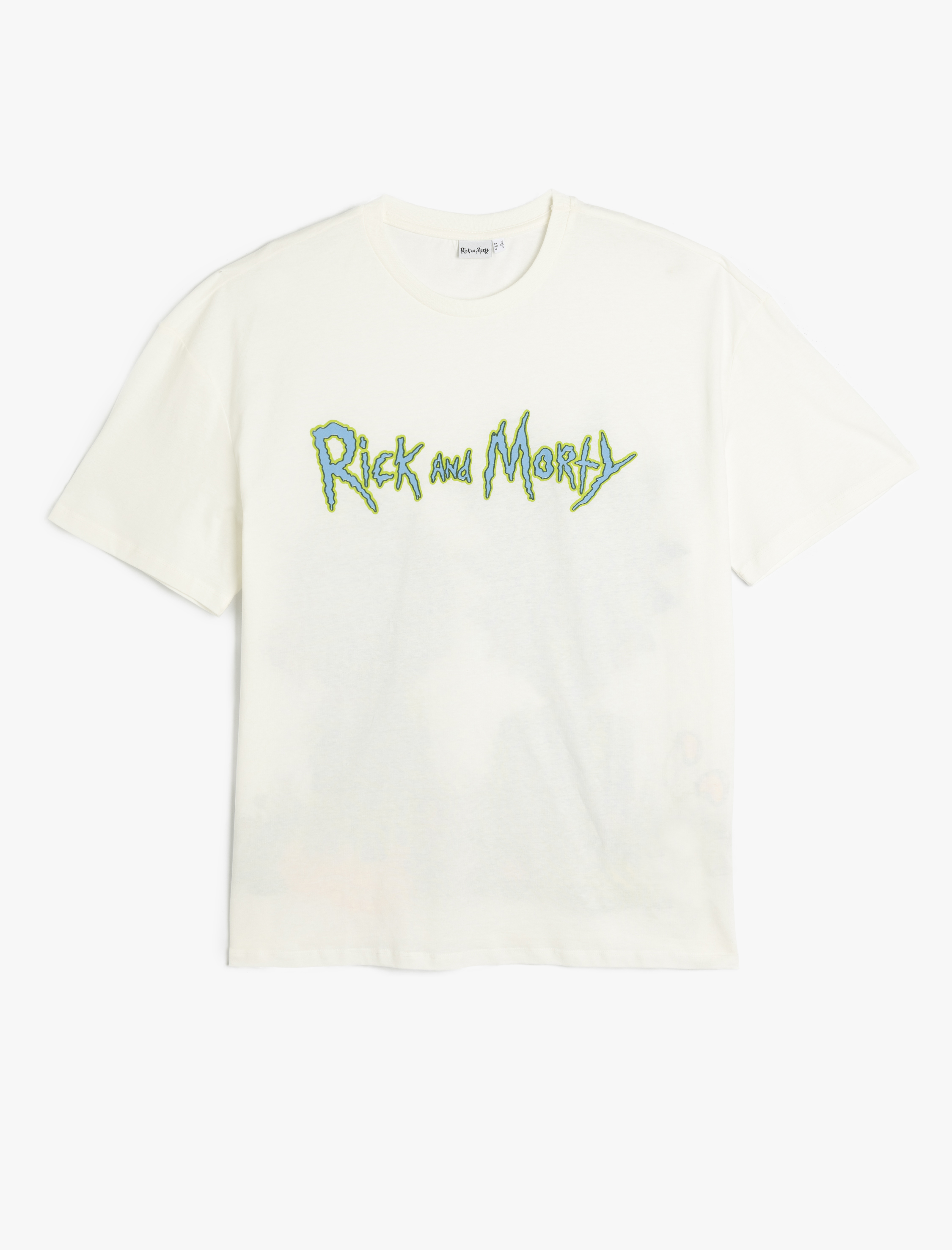 Koton Kadın Rick and Morty Lisanslı Arkası Baskılı Kısa Kollu Bisiklet Yaka Tişört -1