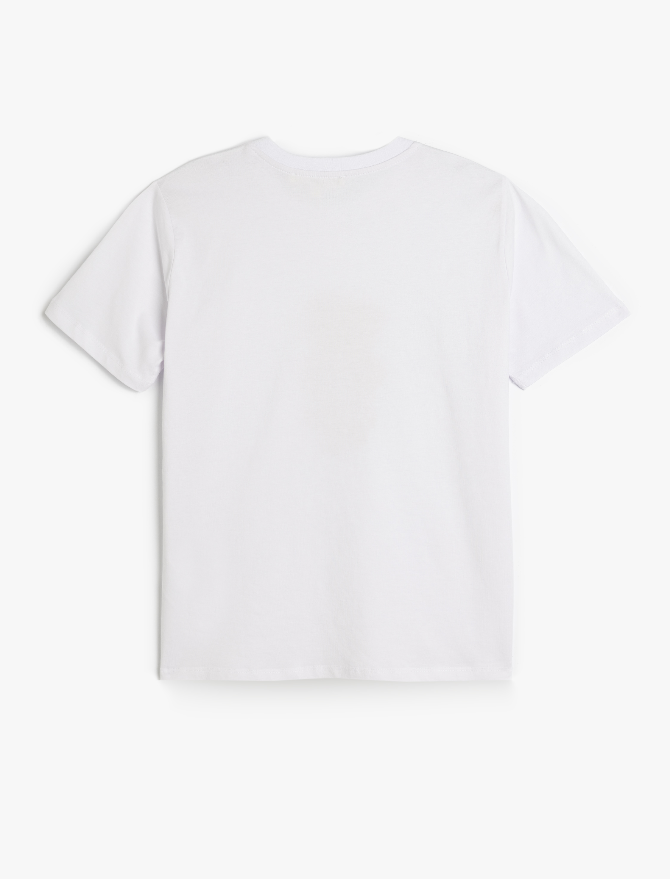   Kısa Kollu Bisiklet Yaka Pamuklu Ayıcık Baskılı Tişört