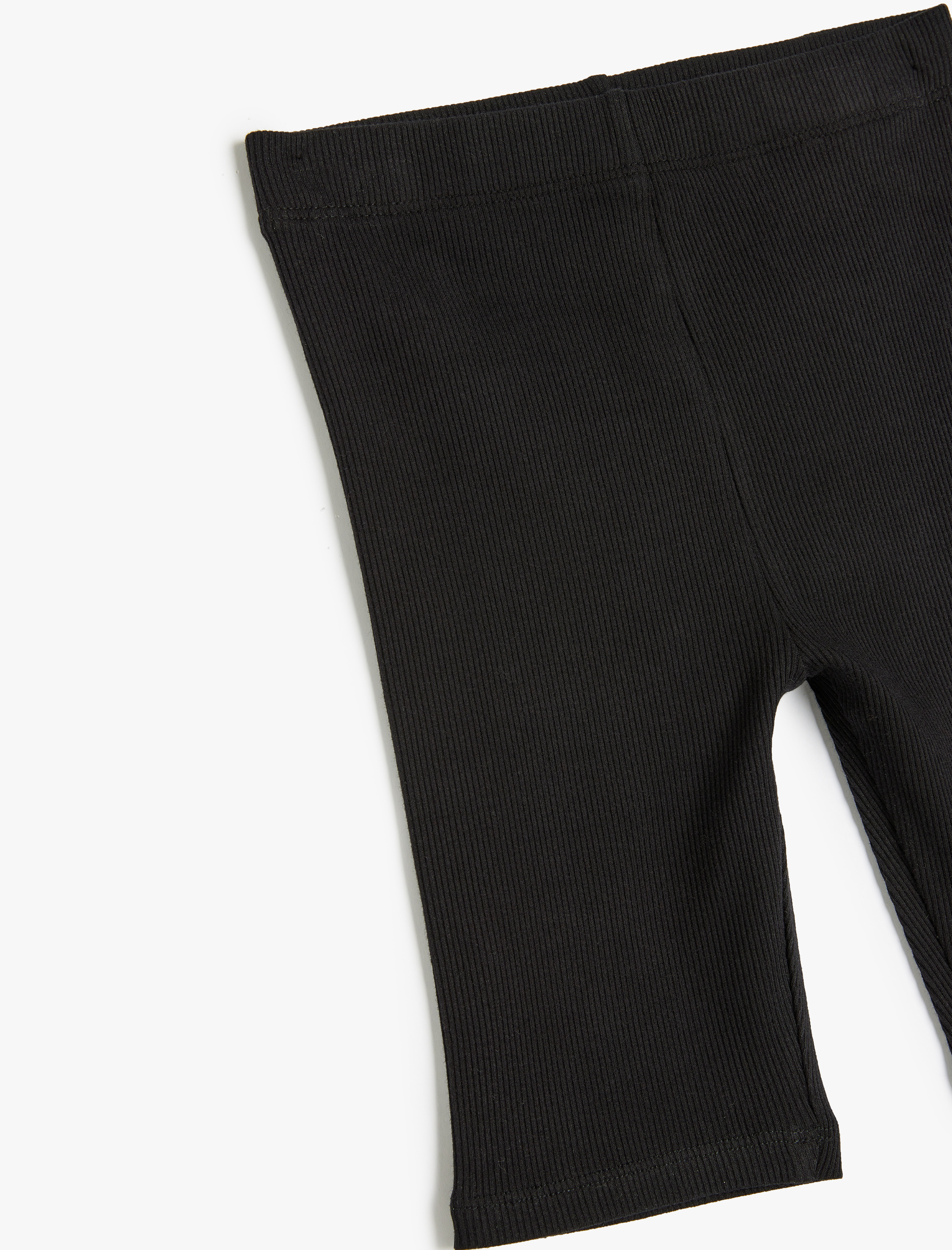  Kız Çocuk Beli Lastikli Pamuklu Basic Kısa Tayt