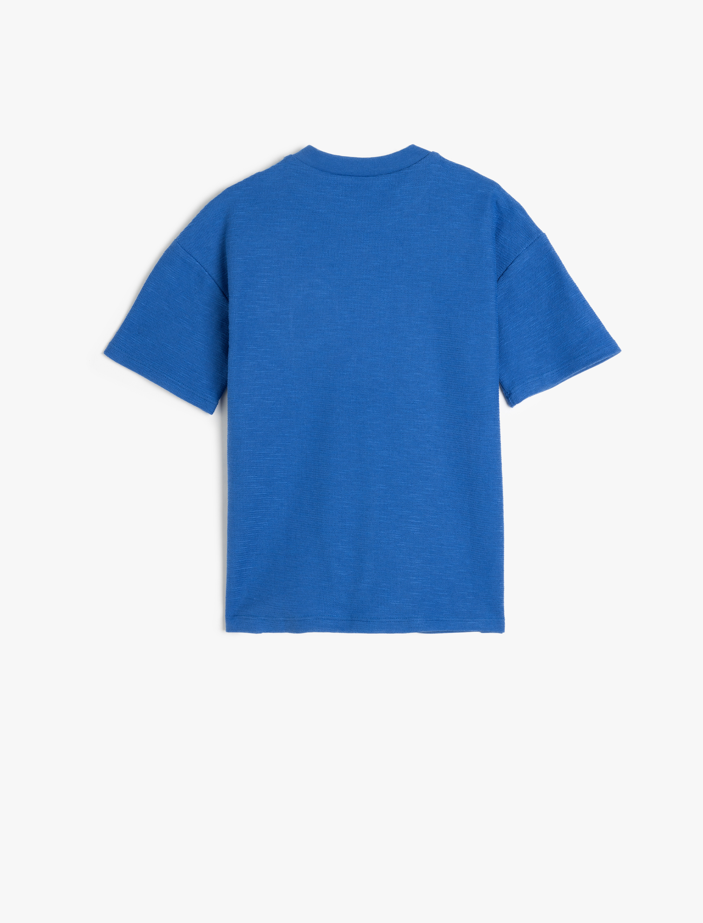  Erkek Çocuk Bisiklet Yaka Kısa Kollu Nakış Detaylı Pamuklu Tişört