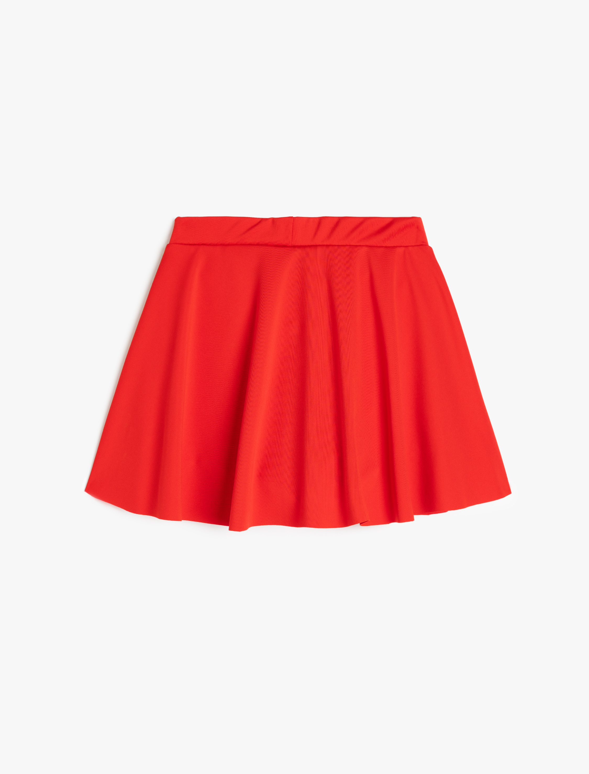  Kız Çocuk Beli Lastikli Pileli Kruvaze Mini Şort Etek