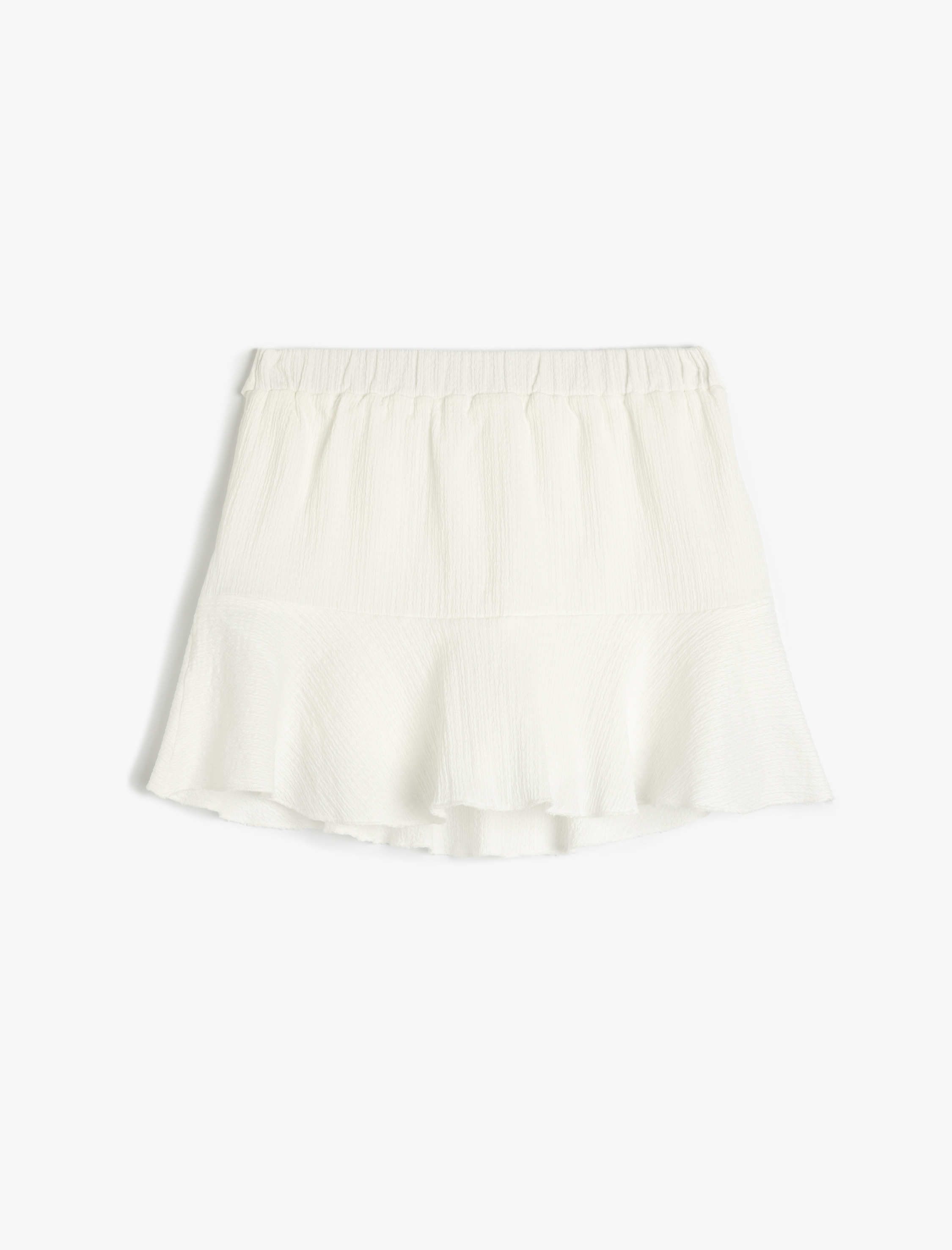  Kız Çocuk Fırfırlı Beli Lastikli Basic Şort Etek