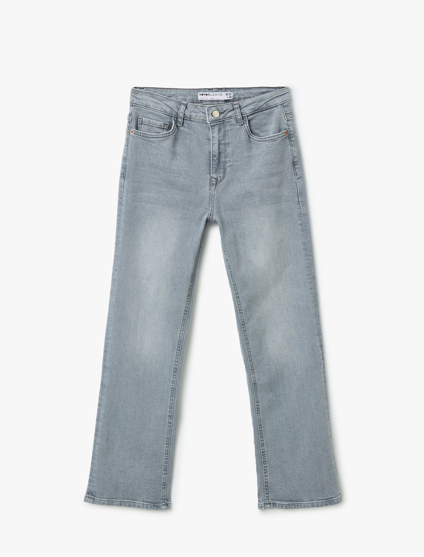   Yüksek Bel İspanyol Paça Bootcut Jean Pantolon - Kick Flare Jean