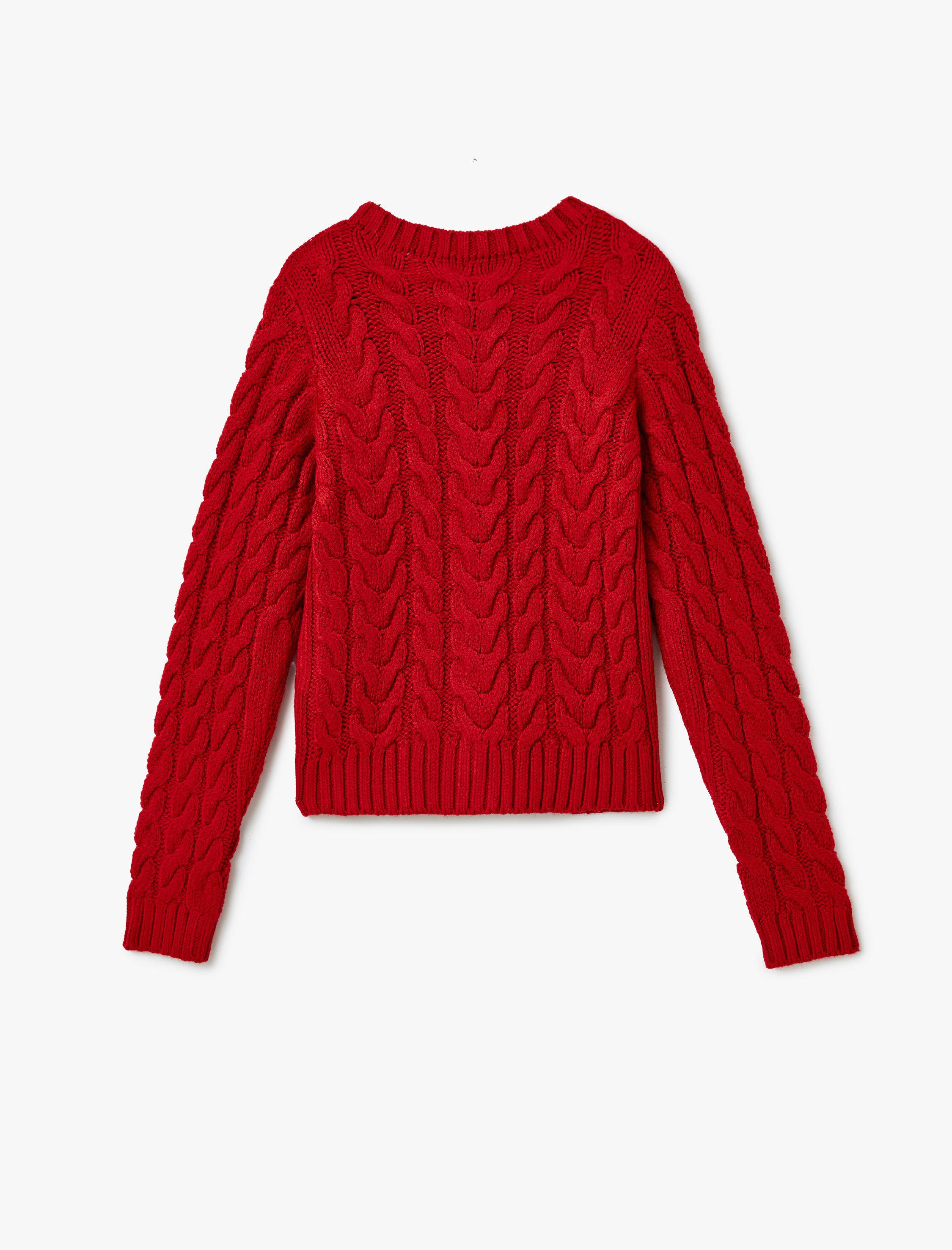   Düğmeli Uzun Kollu Bisiklet Yaka Saç Örgü Kadın Hırka